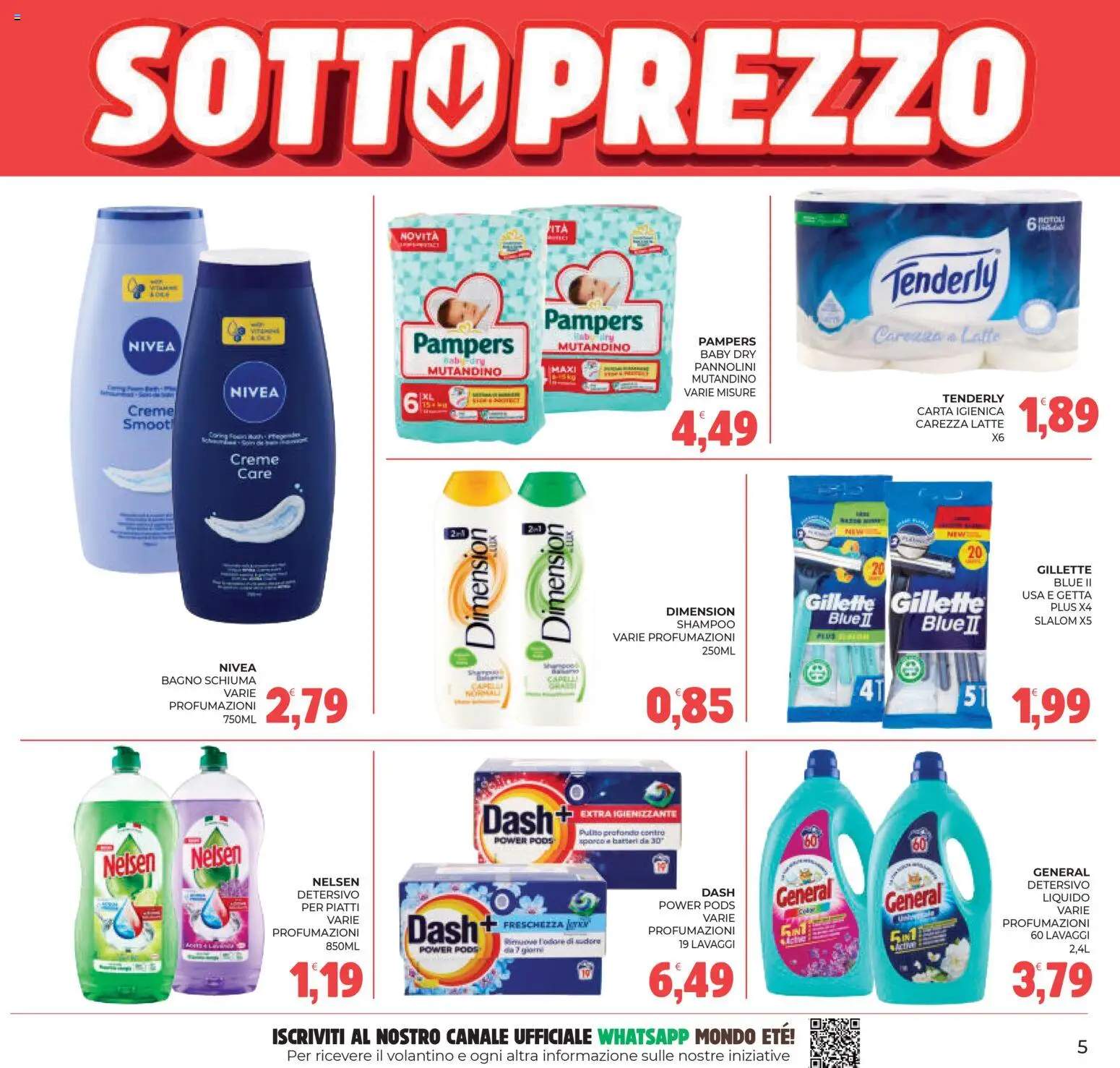 Volantino Eté del 17.04.2026 | Pagina: 5 | Prodotti: Shampoo, Detersivo per piatti, Latte, Bagno