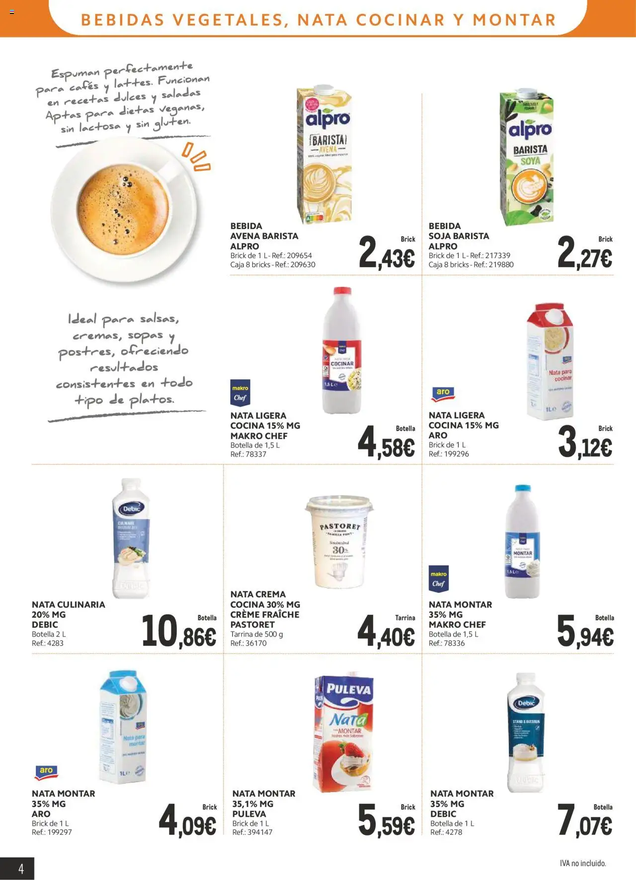 Makro - Lácteos Cantabria │ válido desde el 06.10.2025 | Página: 4 | Productos: Crema, Cocina, Κλειδαριά της πόρτας, Caja