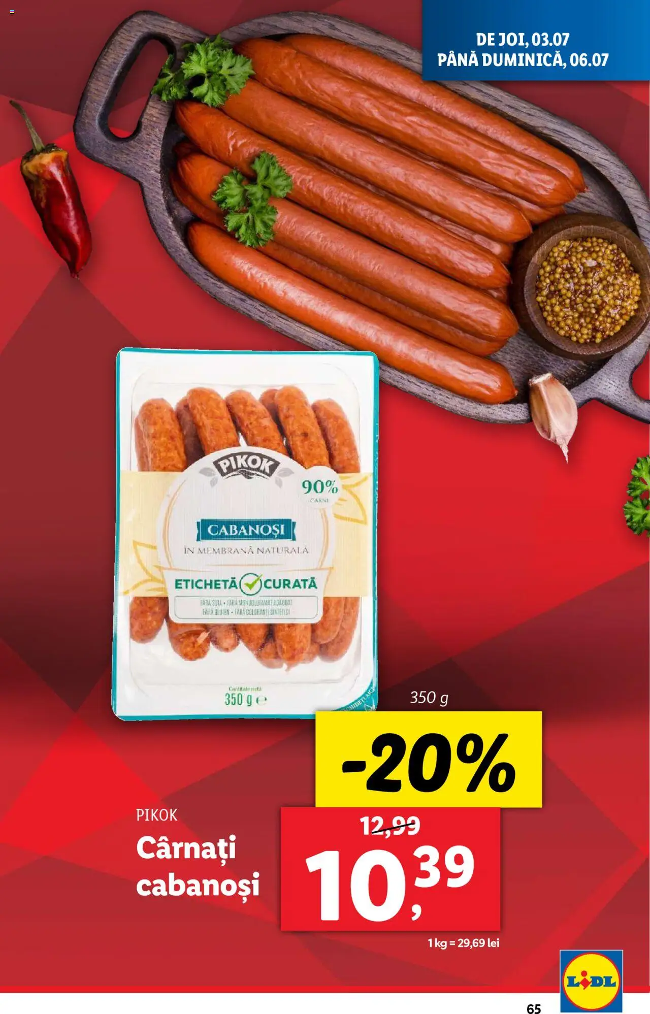 Catalog Lidl – valabil de la 30.06.2025 | Pagină: 65 | Produse: Cârnați