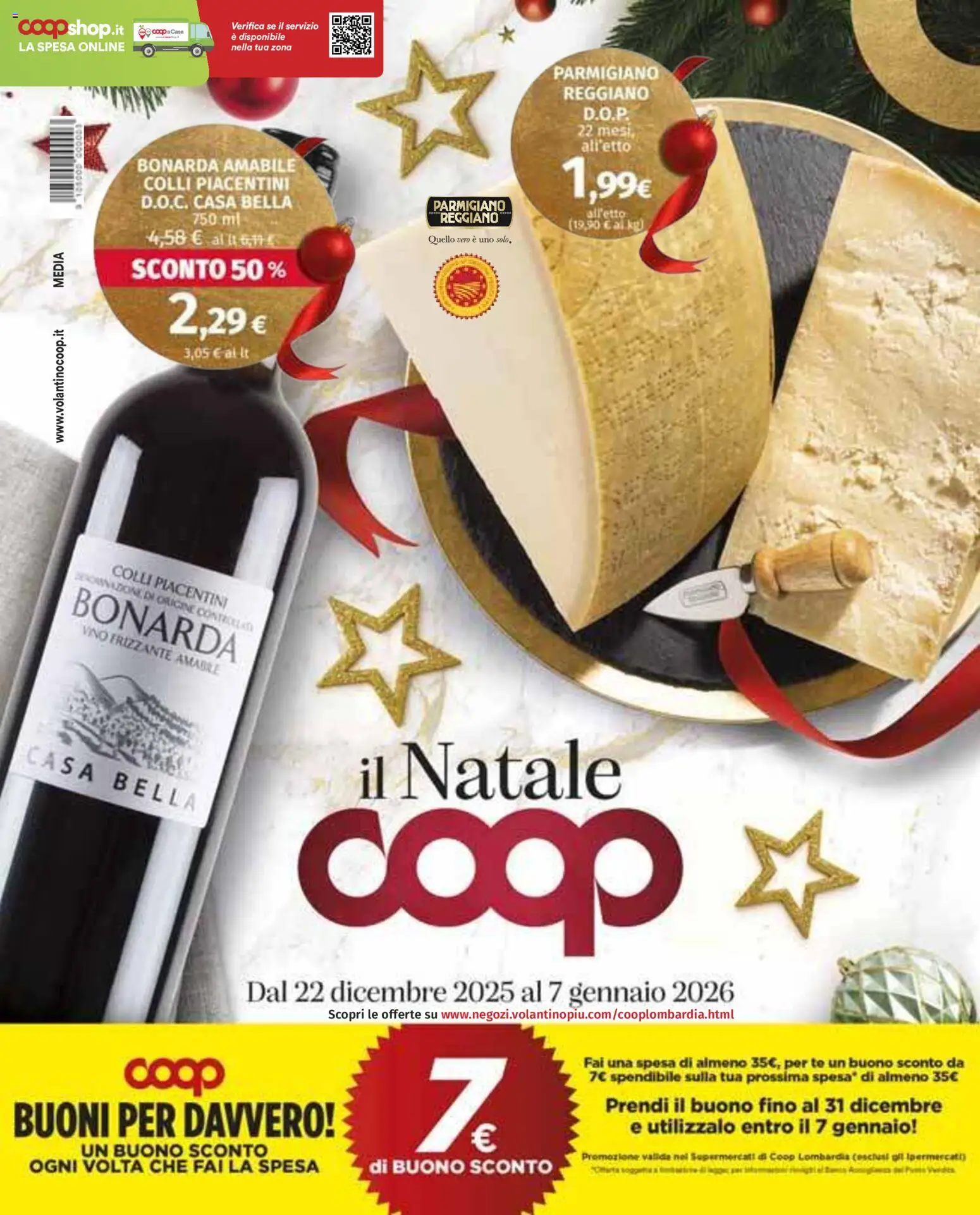 Volantino COOP del 22.12.2025 | Pagina: 1 | Prodotti: Tè, Vino, Parmigiano reggiano, Parmigiano