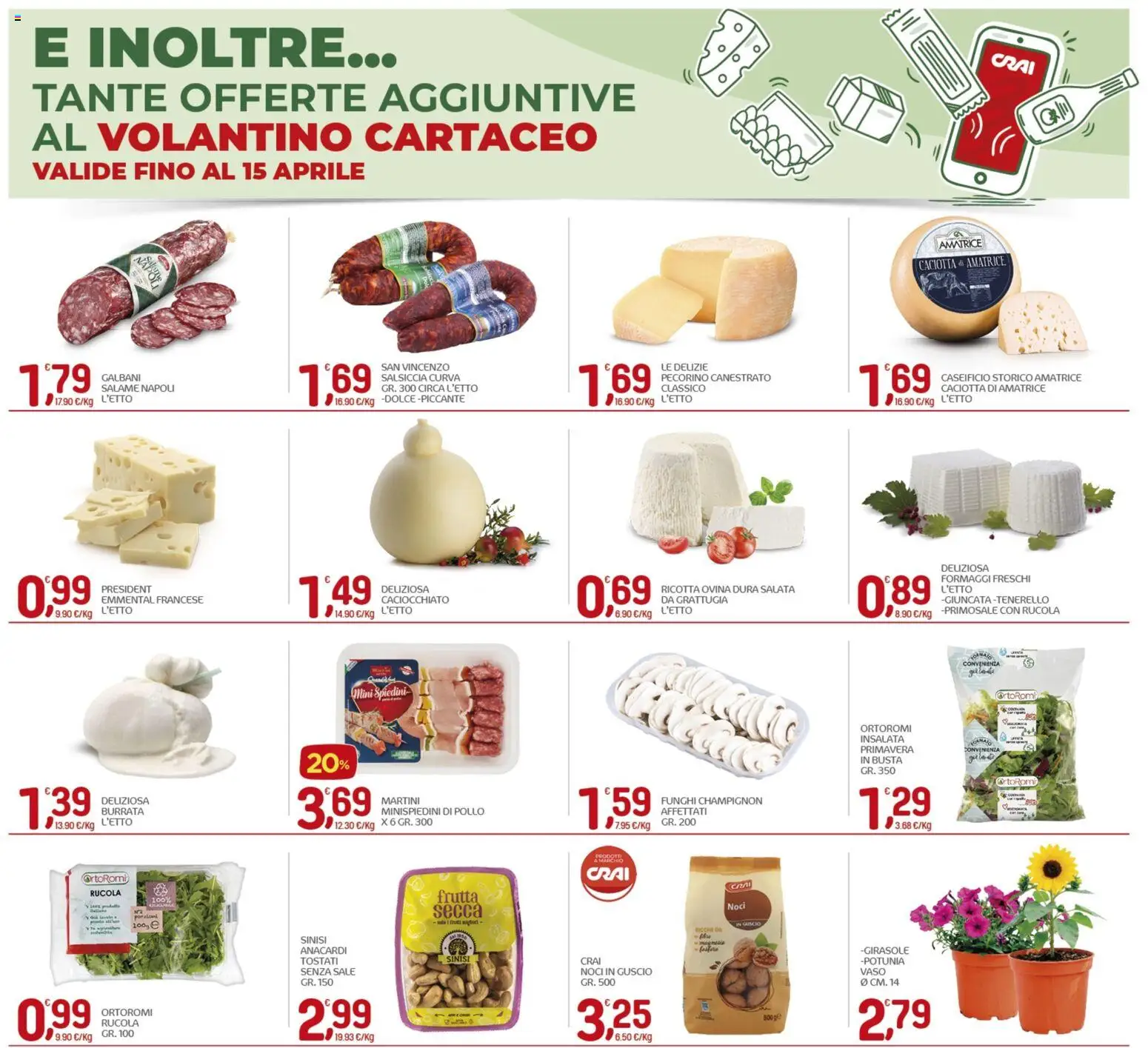 Volantino CRAI del 07.04.2026 | Pagina: 10 | Prodotti: Rucola, Sale, Funghi, Pecorino