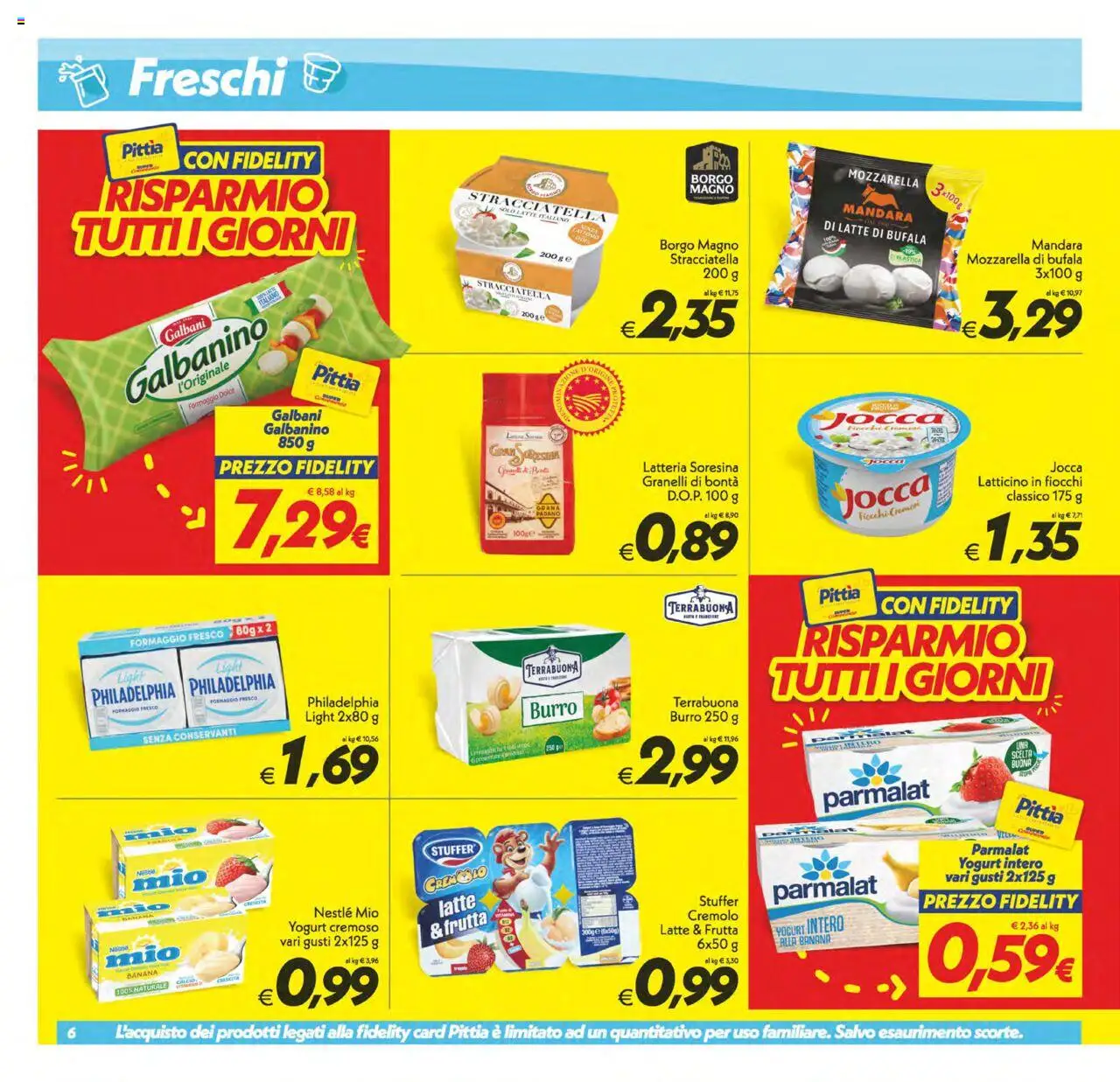 Volantino SuperConveniente del 12.09.2025 | Pagina: 6 | Prodotti: Fiocchi, Mozzarella, Formaggio, Burro