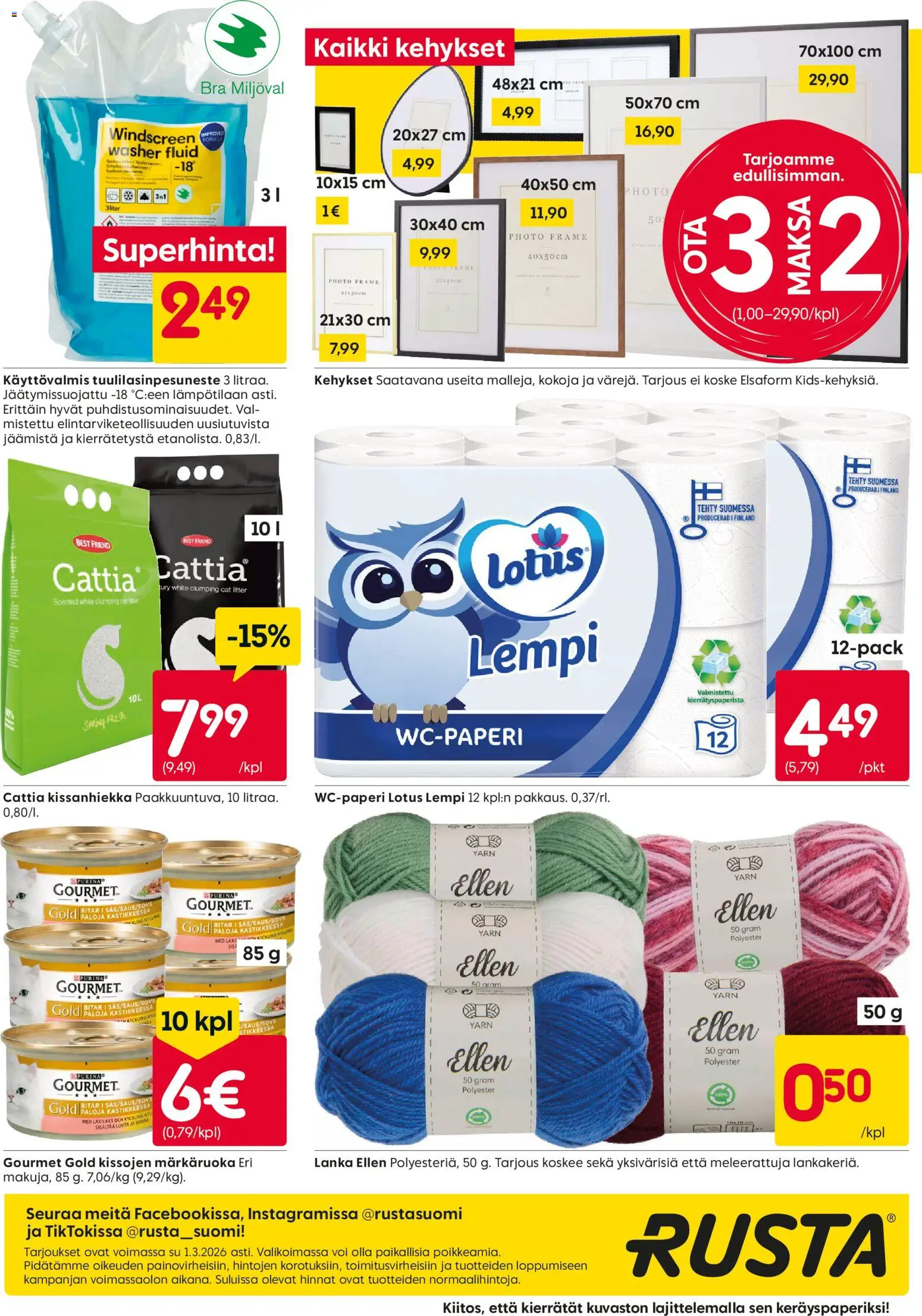 Rusta tarjoukset – voimassa 23.02.2026 alkaen | Sivu: 20 | Tuotteet: Kissanhiekka, Voi