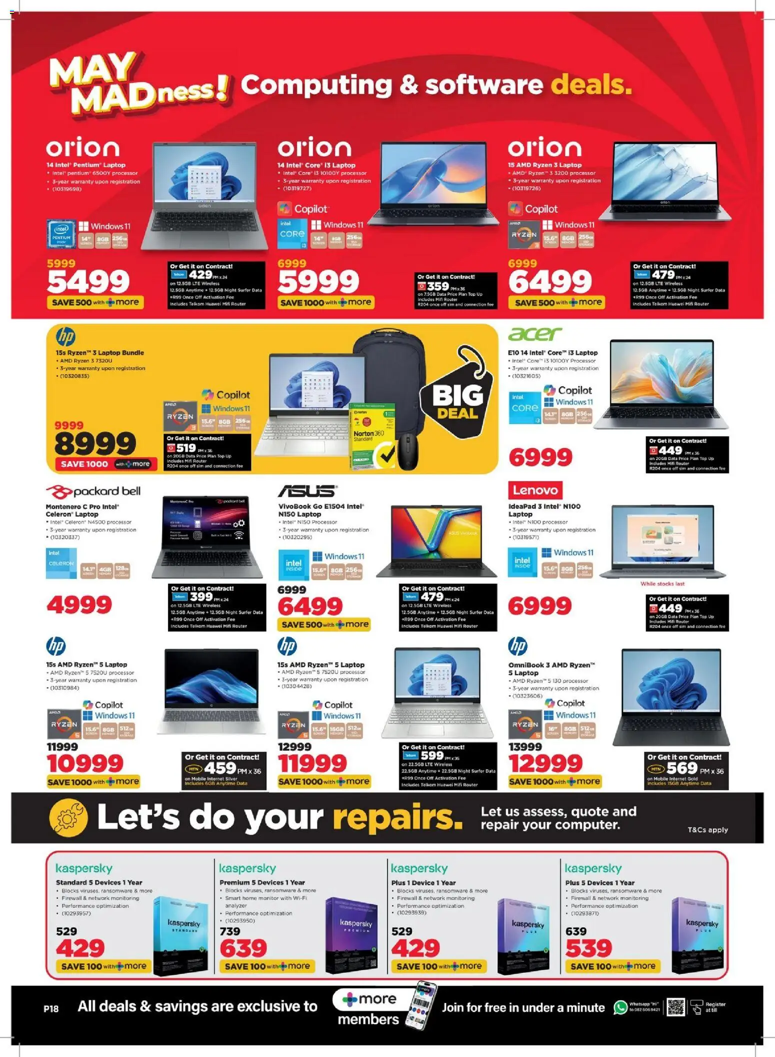 New HiFi Corp catalogue – valid from 29.04.2026 | Page: 18 | Products: Data, Router, Monitor, Laptop