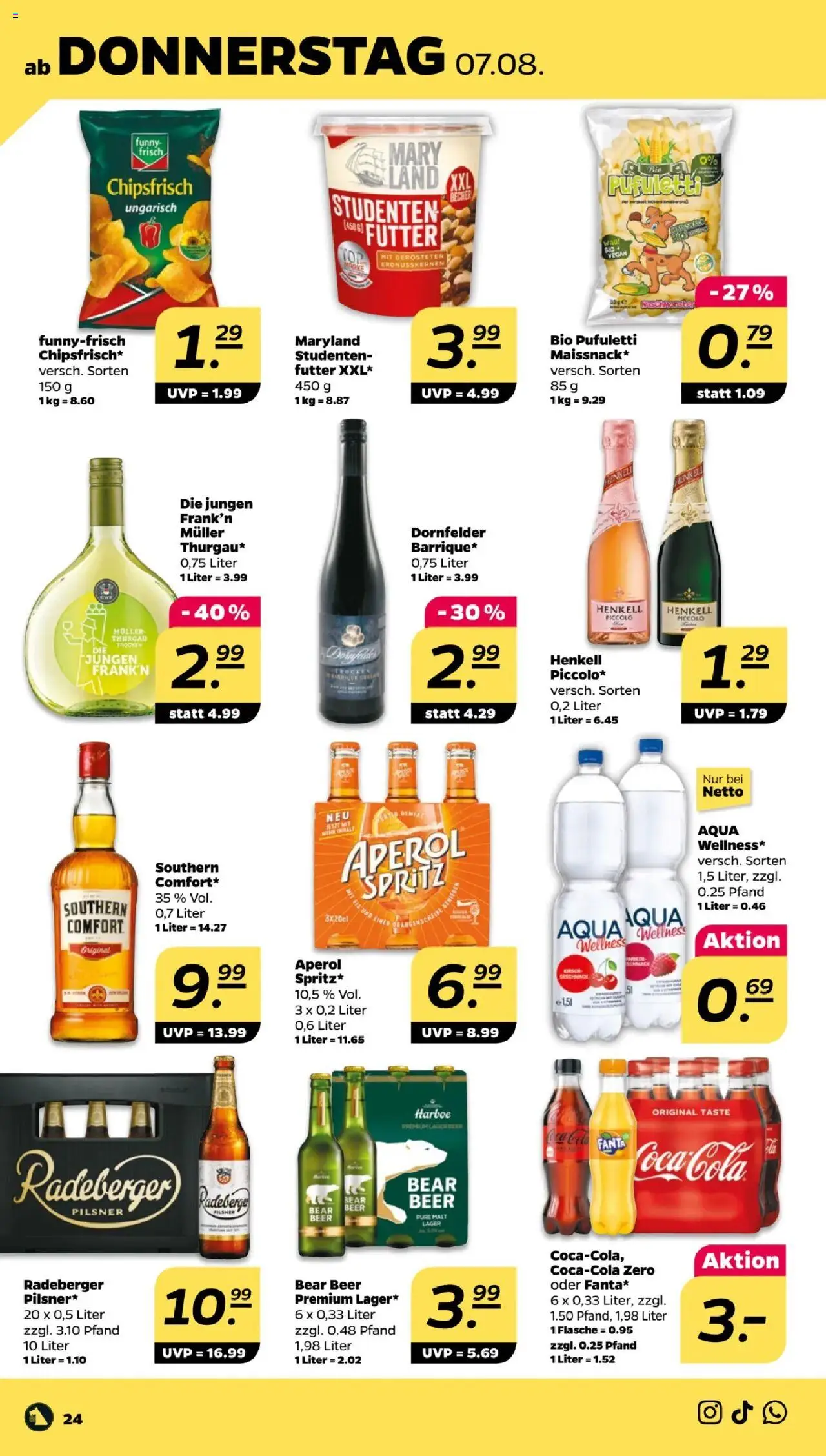 Netto Prospekt 	 - gültig ab dem 04.08.2025 | Seite: 26 | Produkte: Coca cola, Fanta, Cola, Eis