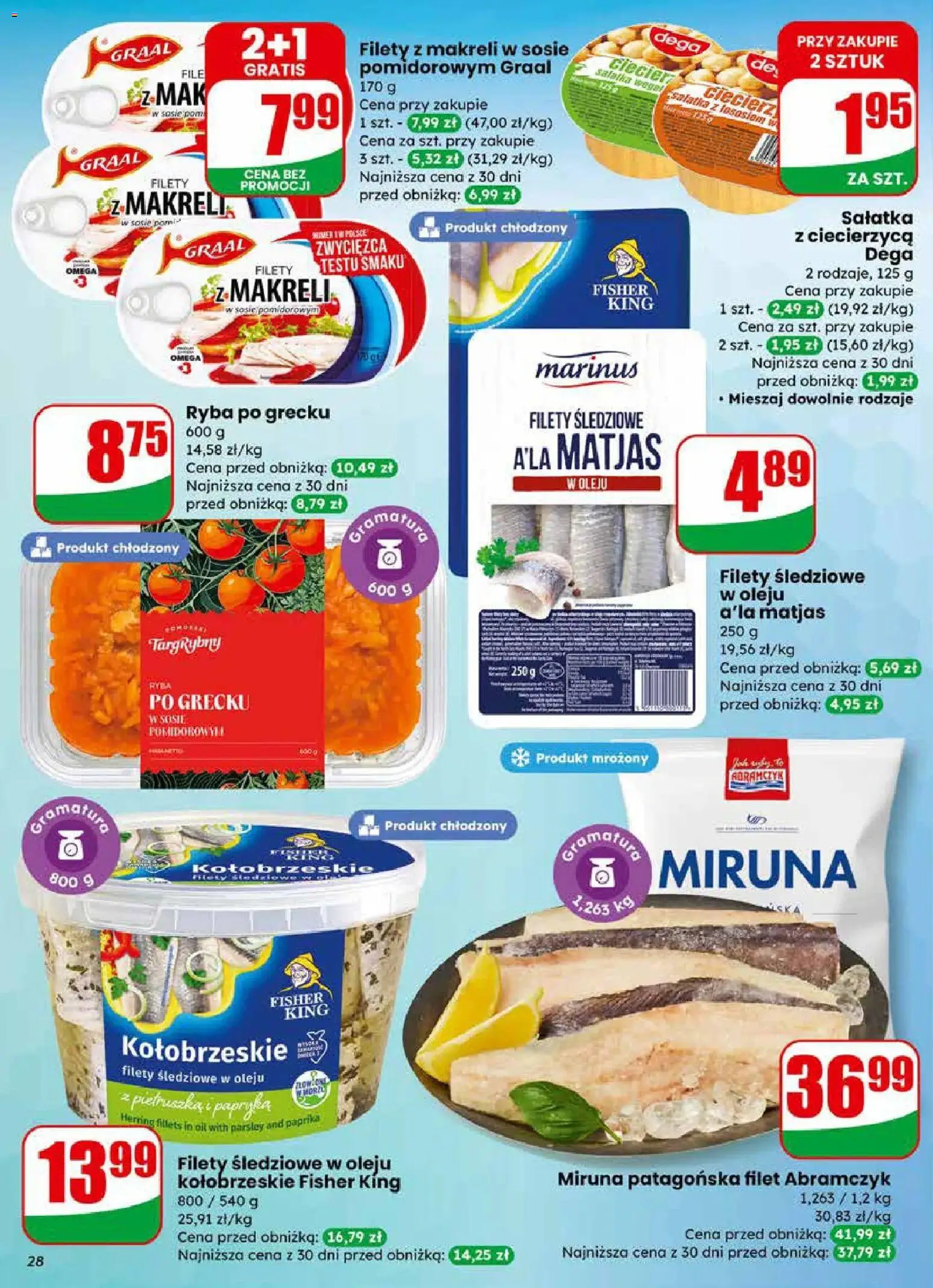 Dino Gazetka od 25.02.2026 | Strona: 28 | Produkty: Pietruszka, Filety śledziowe a'la matjas, Ciecierzyca, Filety z makreli w sosie pomidorowym