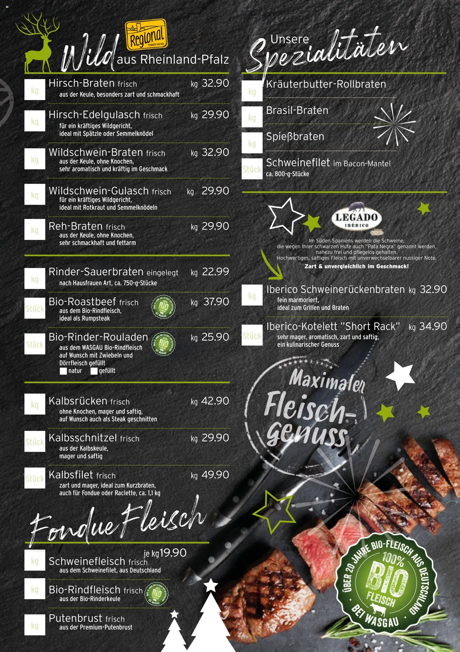 Wasgau Bestellschein Metzgerei – gültig ab 28.11.2025 | Seite: 3 | Produkte: Rumpsteak, Schweinefilet, Steak, Fleisch