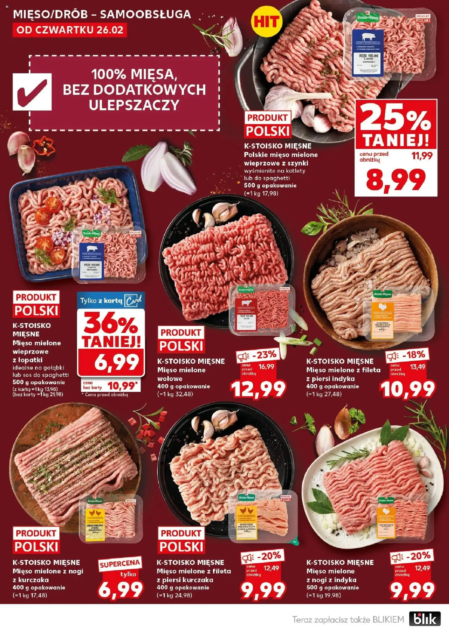 Kaufland gazetka - Mocny start od 02.03.2026 | Strona: 16 | Produkty: Piersi, Mięso mielone, Sos do spaghetti, Sos