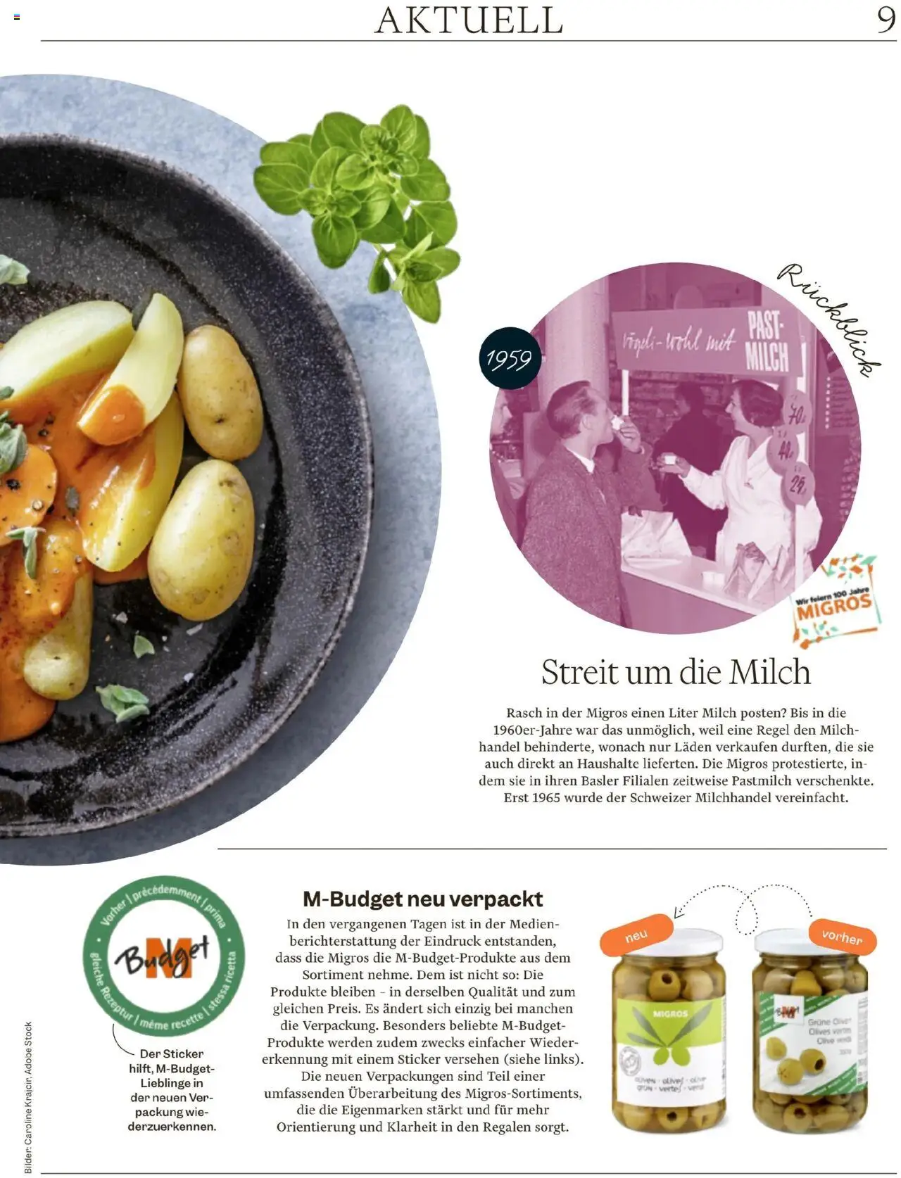 Migros Magazin – gültig ab 06.10.2025 | Seite: 9 | Produkte: Milch, Bilder