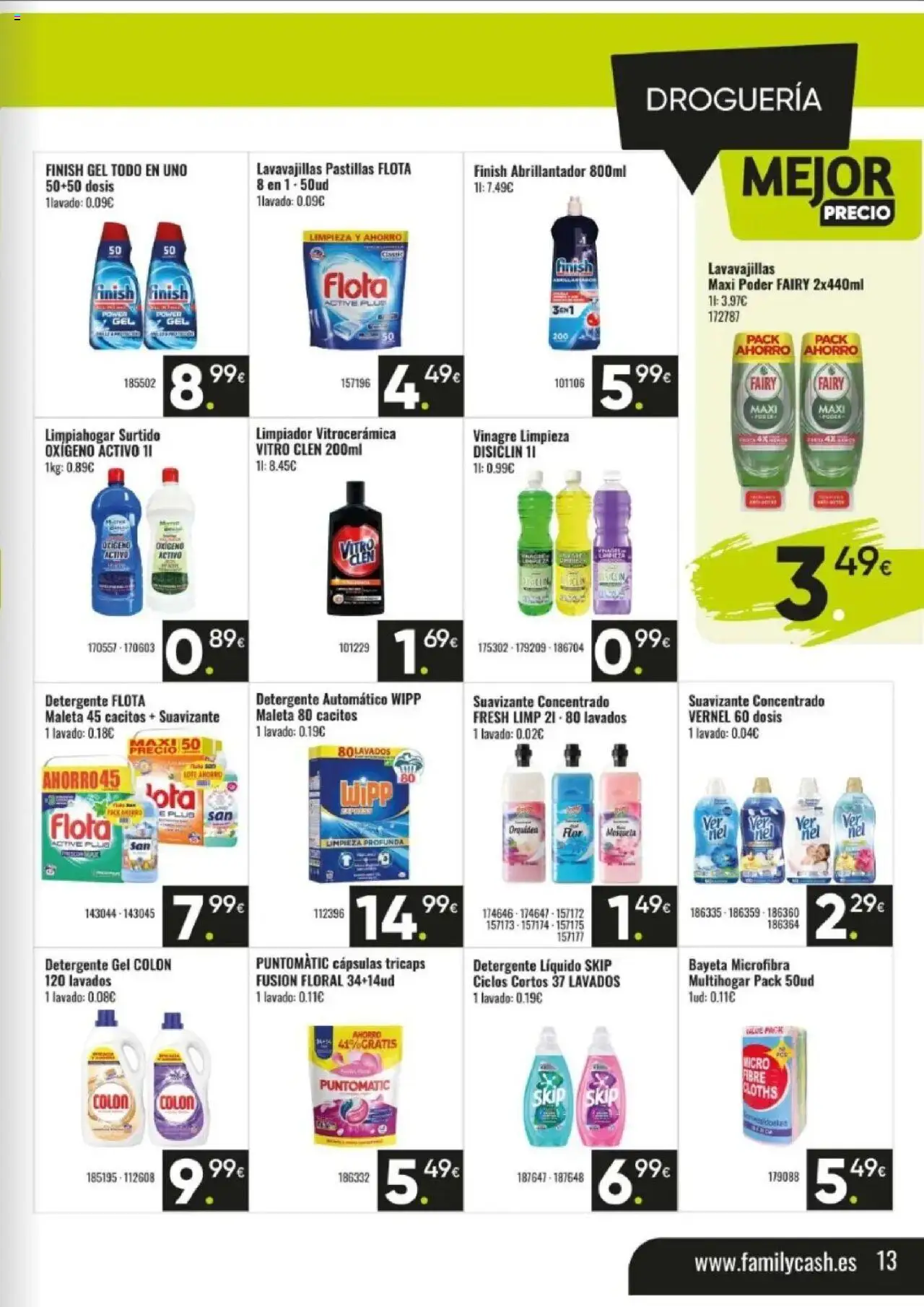 Family Cash folleto │ válido desde el 09.06.2025 | Página: 13 | Productos: Detergente, Maleta, Suavizante, Δεξαμενή