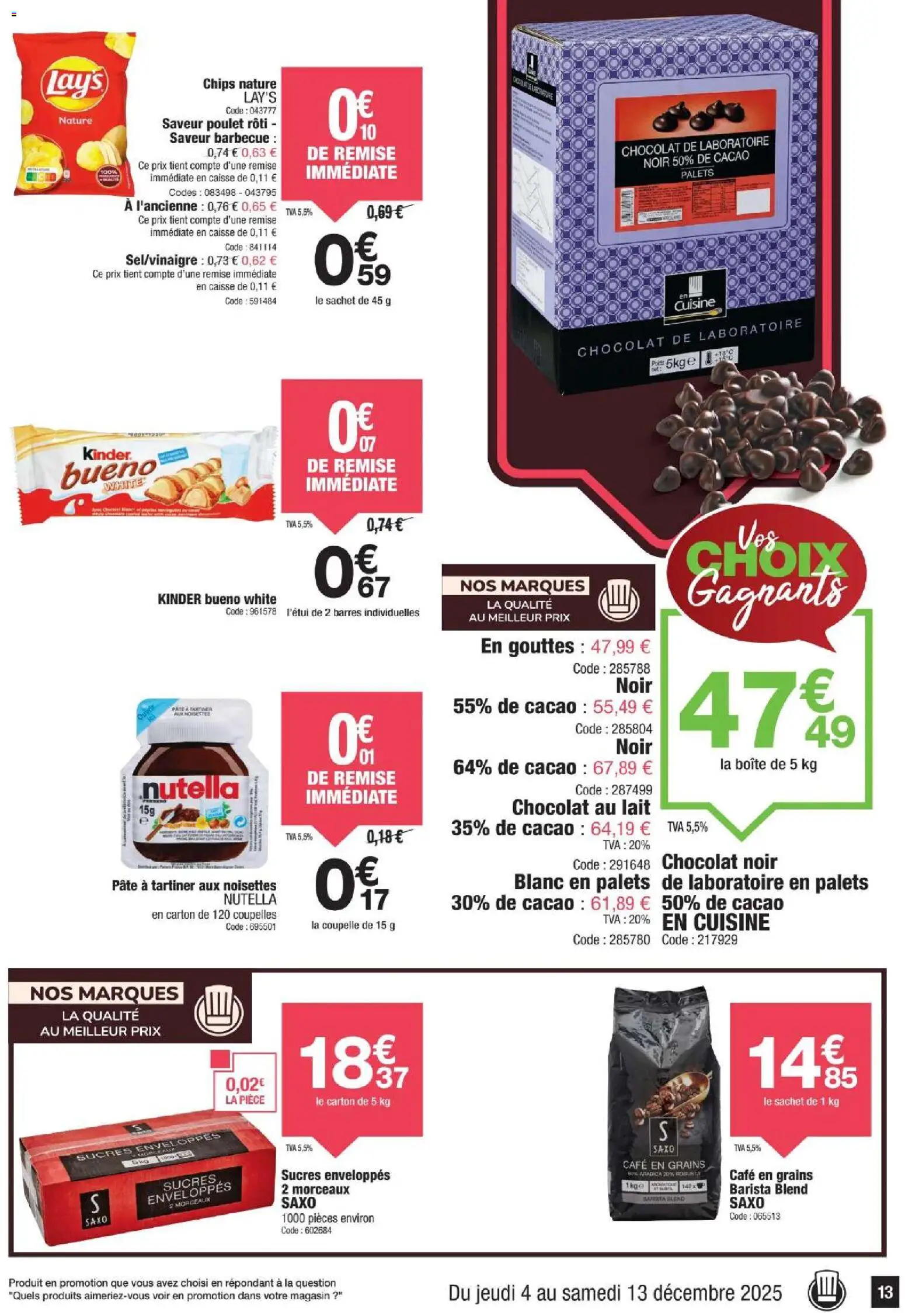 {H1} | Page: 13 | Produits: Café en grains, Pâte à tartiner, Nutella, Café