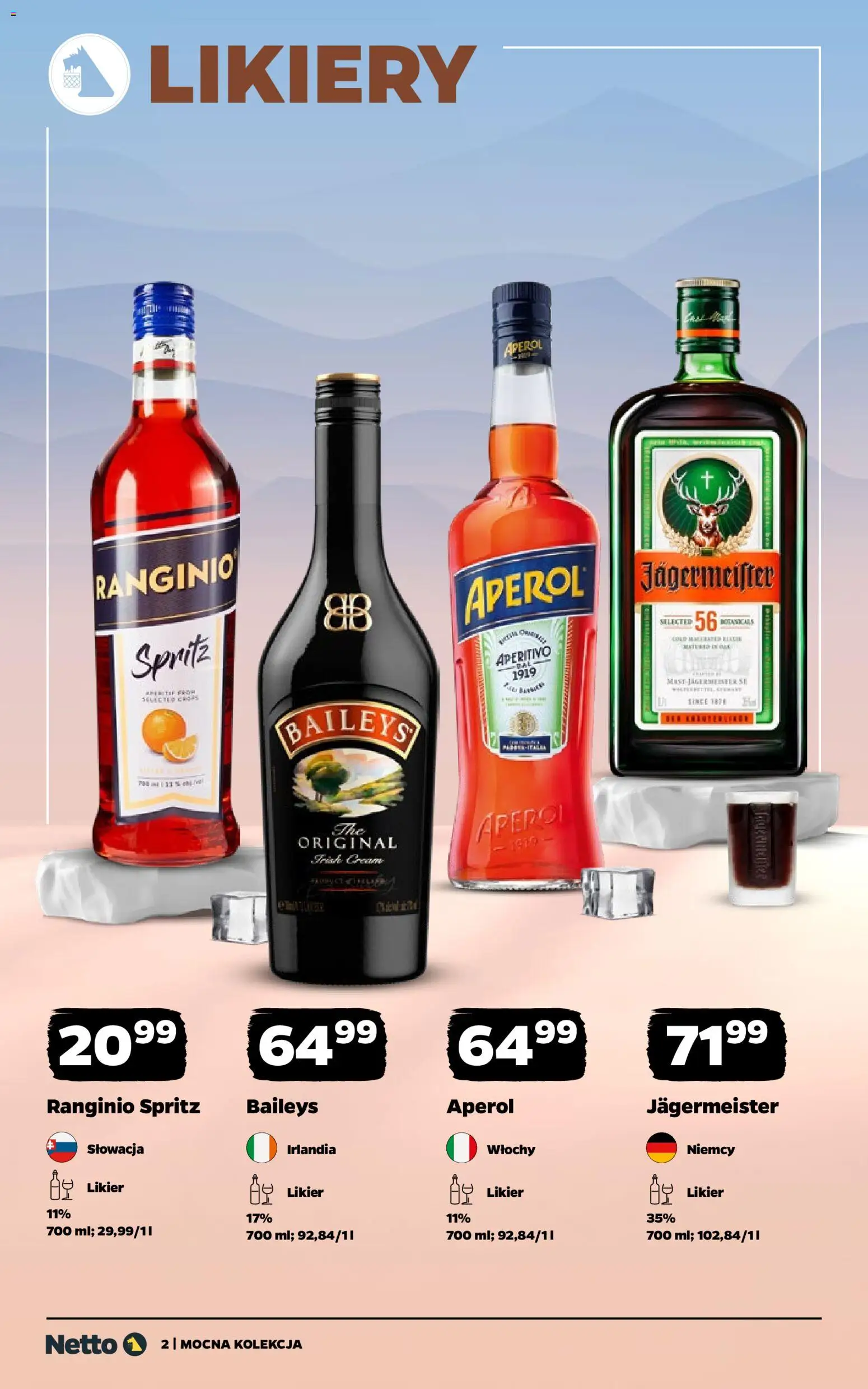 Netto gazetka - Mocna Kolekcja od 02.02.2026 | Strona: 2 | Produkty: Baileys, Jagermeister, Aperol