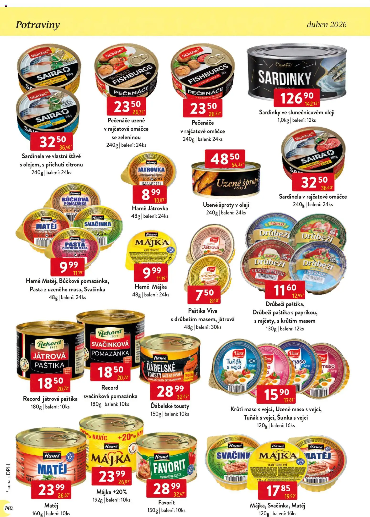 Astur & Qanto leták - Velkoobchod 04/2026 od 01.04.2026 | Strana: 140 | Produkty: Uzené maso, Potraviny, Paštika, Krůtí maso