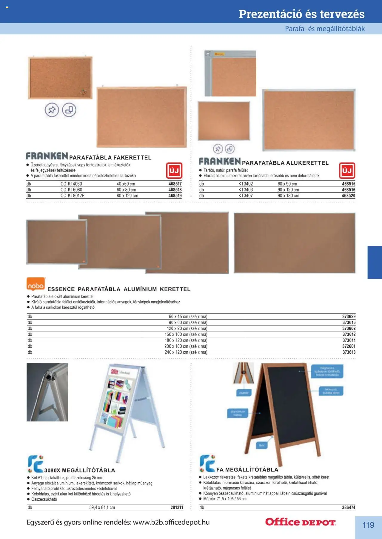 Office Depot akciós ujság - amely érvényes a következő dátumtól: 10.04.2025 | Oldal: 119 | Termékek: Parafatábla