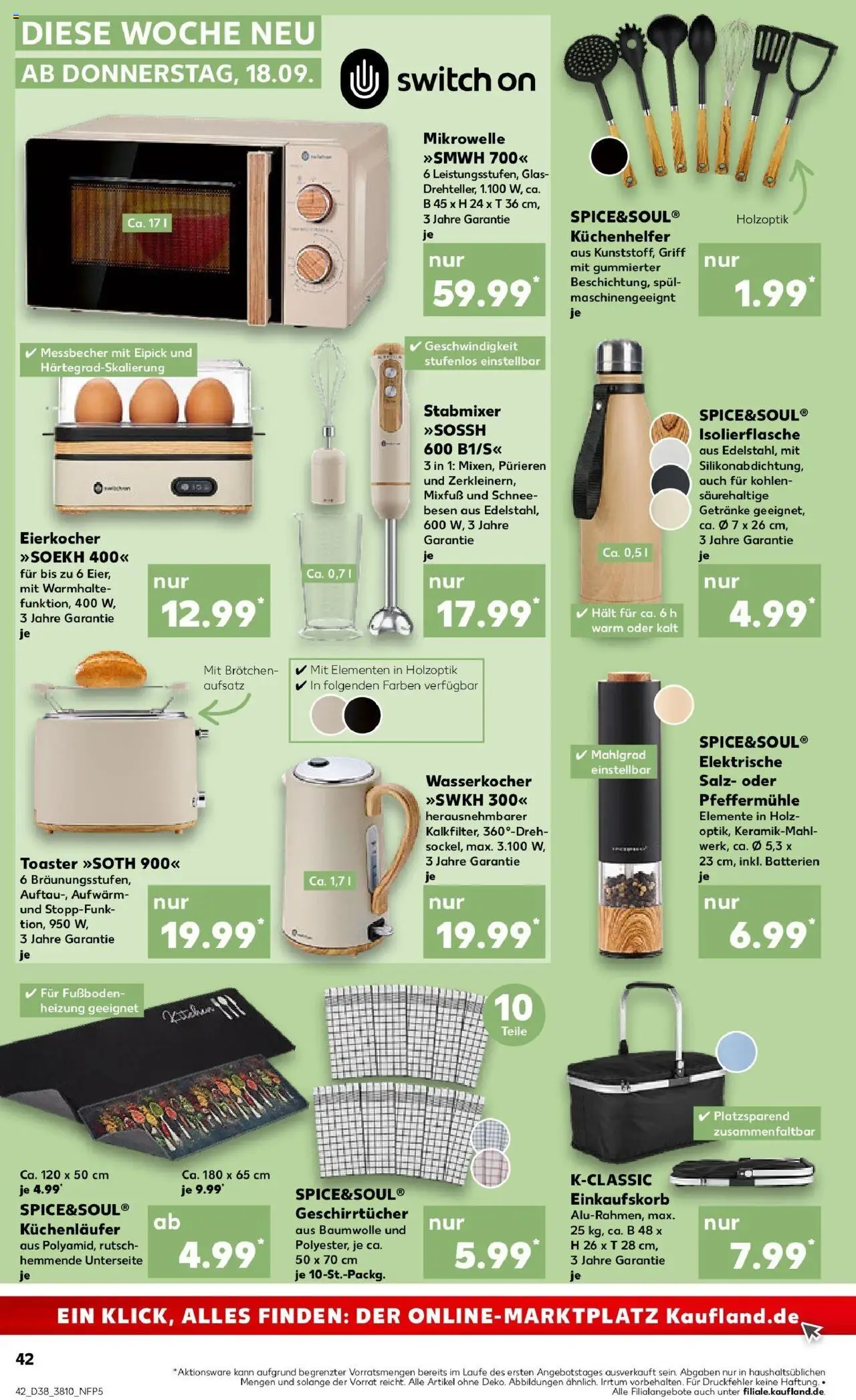 Kaufland prospekt Oranienburg	 – gültig ab 21.09.2025 | Seite: 42 | Produkte: Mikrowelle, Toaster, Batterien, Stabmixer