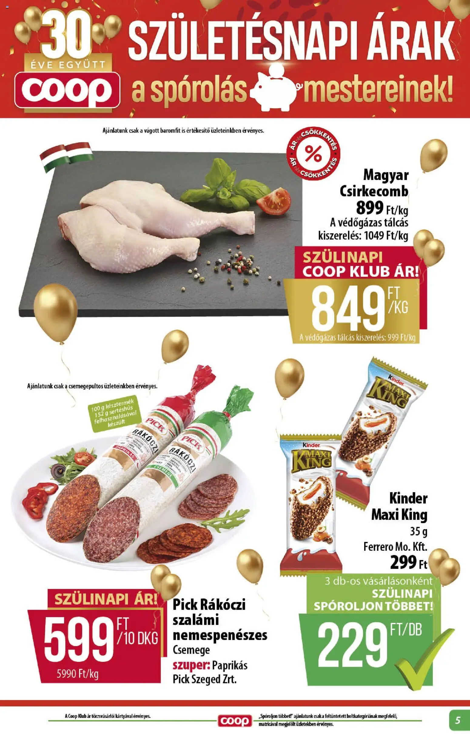 COOP akciós ujság - amely érvényes a következő dátumtól: 11.12.2025 | Oldal: 5 | Termékek: Pick, Szalámi, Sertéshús, Csirkecomb