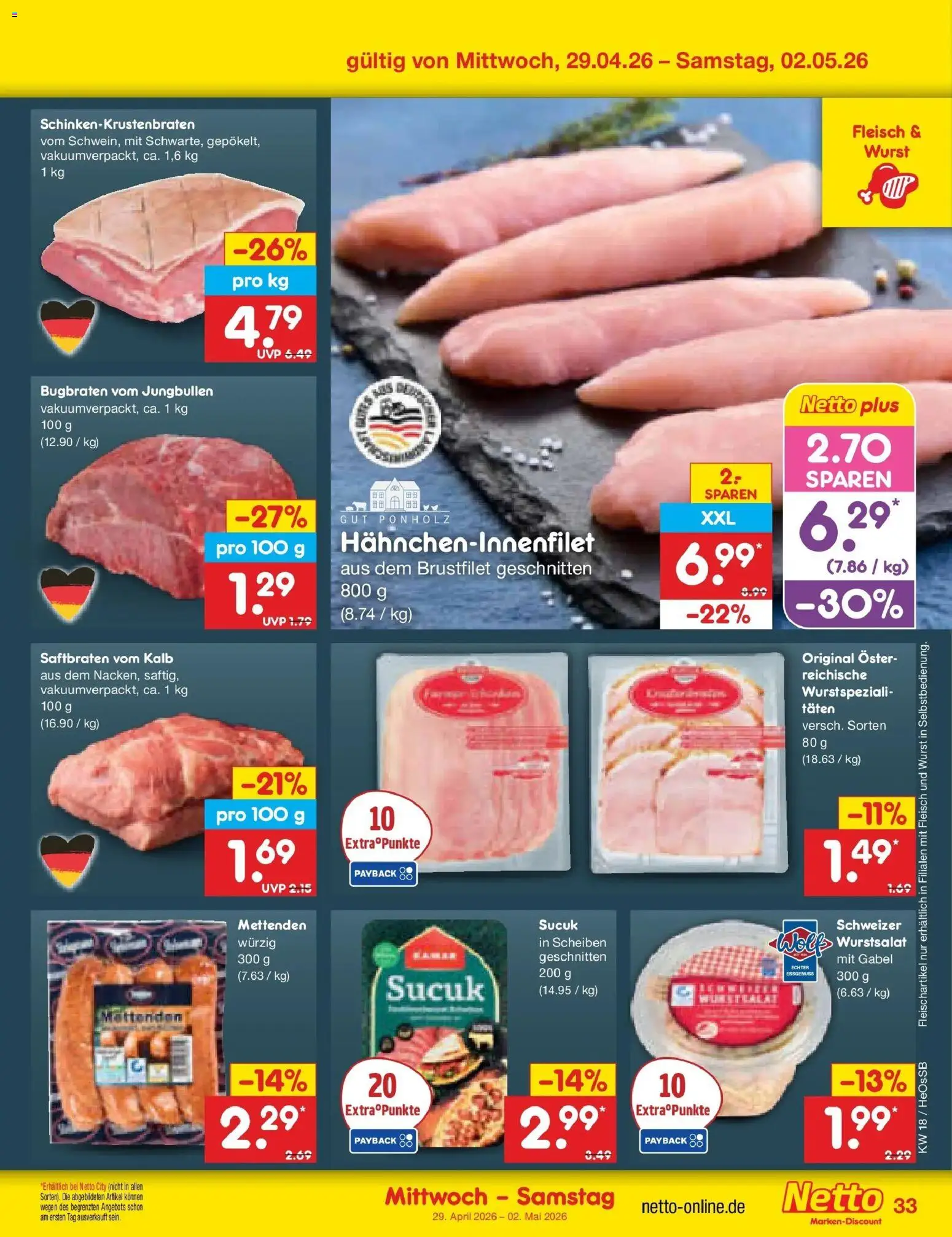 Netto Marken-Discount Prospekt Kröpelin	 – gültig ab 27.04.2026 | Seite: 41 | Produkte: Wurst, Fleisch