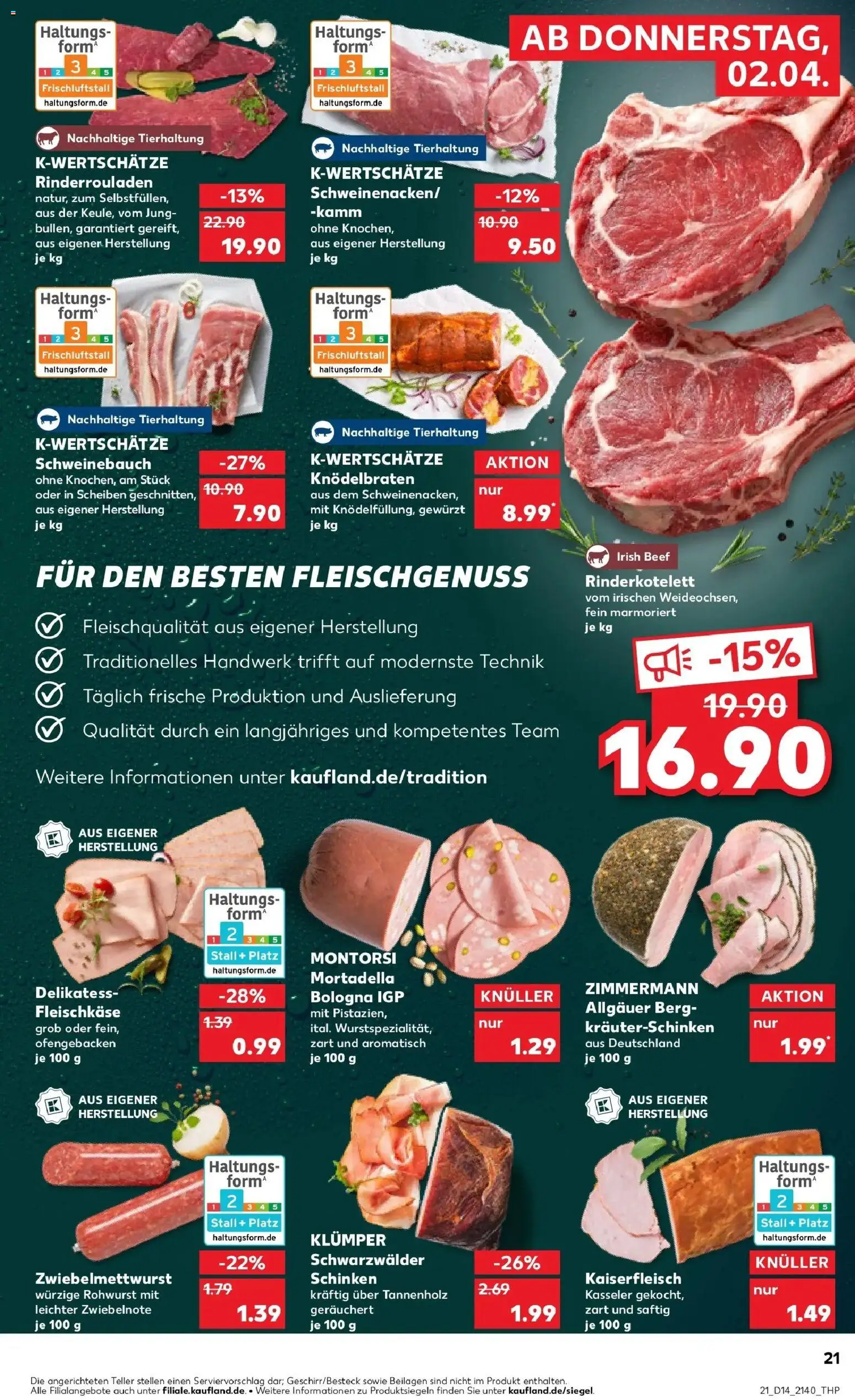 Kaufland Prospekt Aalen	 – gültig ab 30.03.2026 | Seite: 35 | Produkte: Rinderrouladen, Schweinebauch, Schinken
