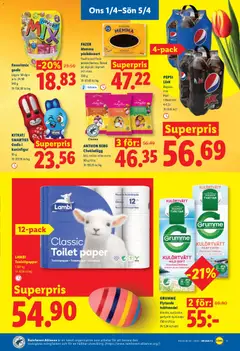 Lidl erbjudanden - Förhandsvisning av reklamblad från butik Lidl aktuell från 01.04.2026 | Sida: 13 | Produkter: Doft, Toalettpapper, Pepsi, Godis