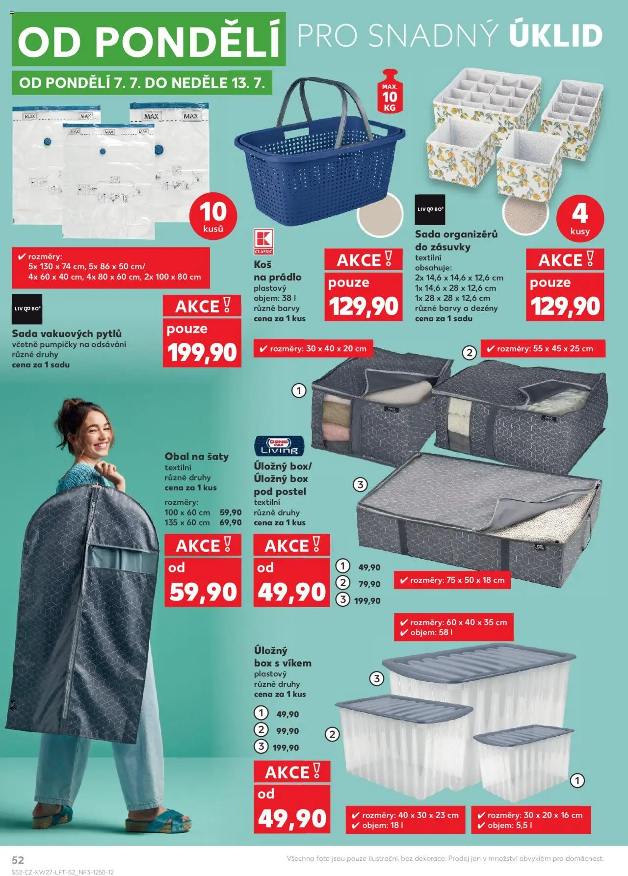 Kaufland leták od 02.07.2025 | Strana: 52 | Produkty: Box, Úložný box s víkem, Koš, Barvy