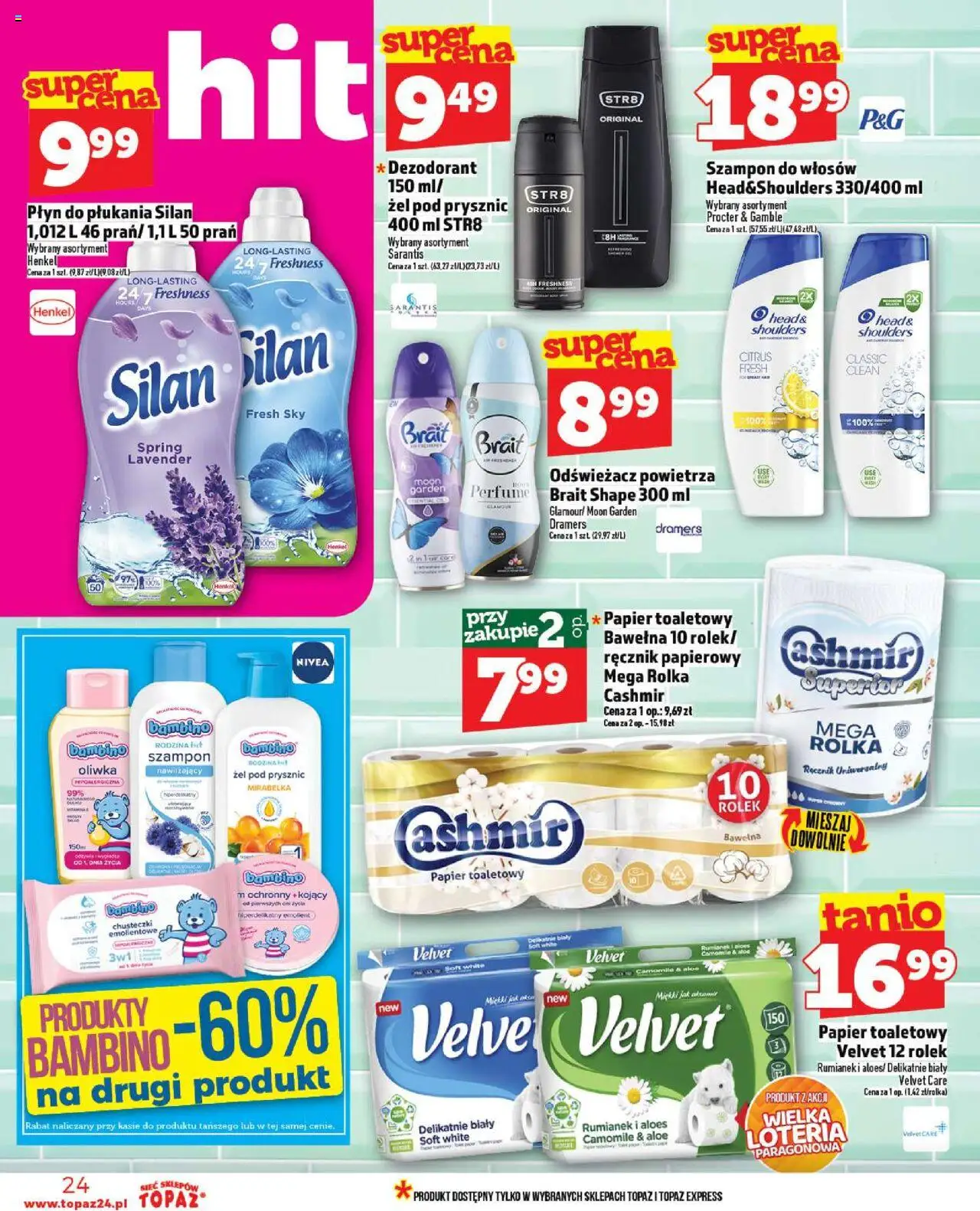 Topaz Gazetka MAZ od 18.09.2025 | Strona: 24 | Produkty: Odświeżacz, Odświeżacz powietrza, Aloes, Prysznic