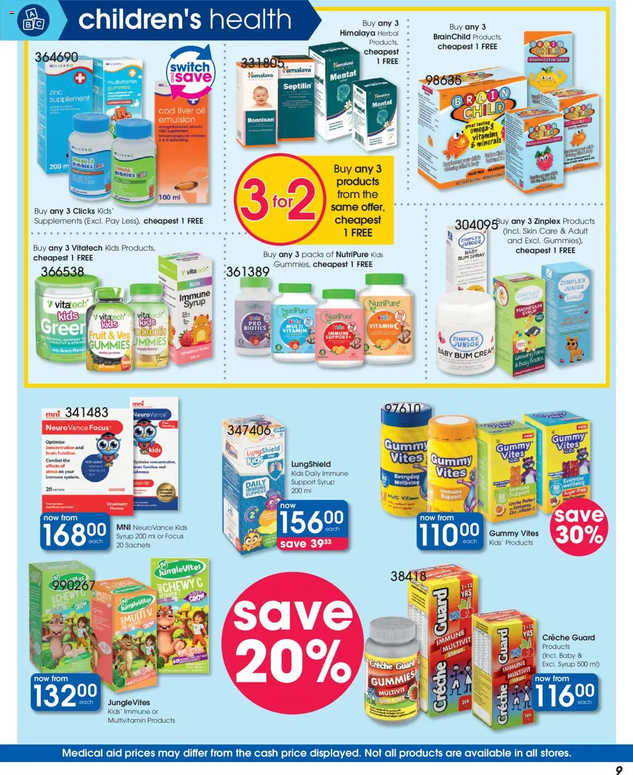 Clicks Specials │ valid from 21.08.2025 | Page: 9 | Products: Vitamins, Oil, Switch, Supplements