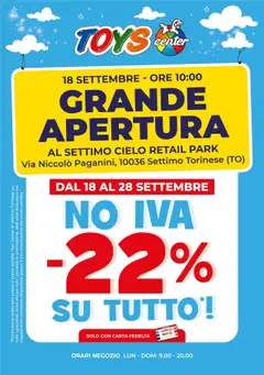 Anteprima del volantino Toys Center Apertura Settimo Torinese catalogo valido a partire dal 18.09.2025