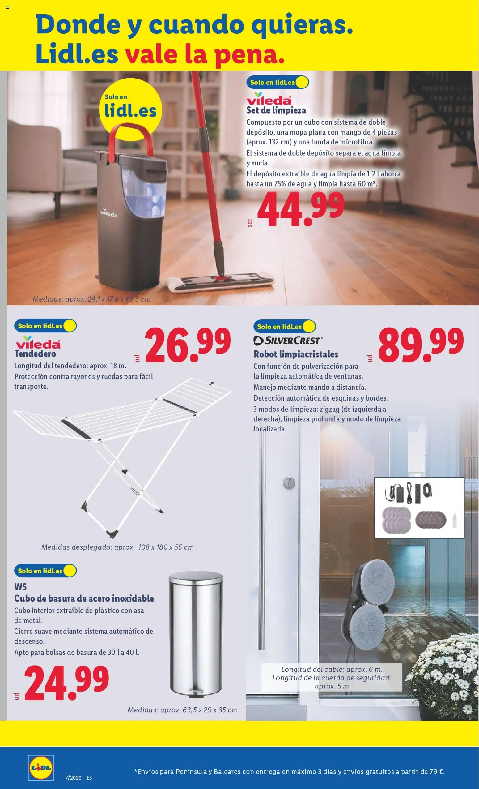 Lidl folleto de bazar │ válido desde el 09.02.2026 | Página: 4 | Productos: Tendedero, Cable, Robot, Διακόπτης κυκλώματος