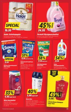 Denner Aktionen ab 14.10.2025 gültig | Seite: 23 | Produkte: Shampoo, Deodorant, Waschmittel, Toilettenpapier