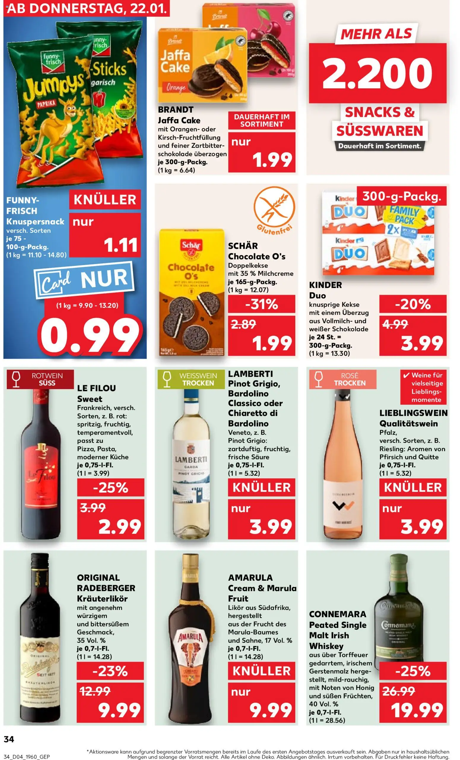 Kaufland prospekt Potsdam	 – gültig ab 22.01.2026 | Seite: 34 | Produkte: Rotwein, Küche, Kekse, Whiskey