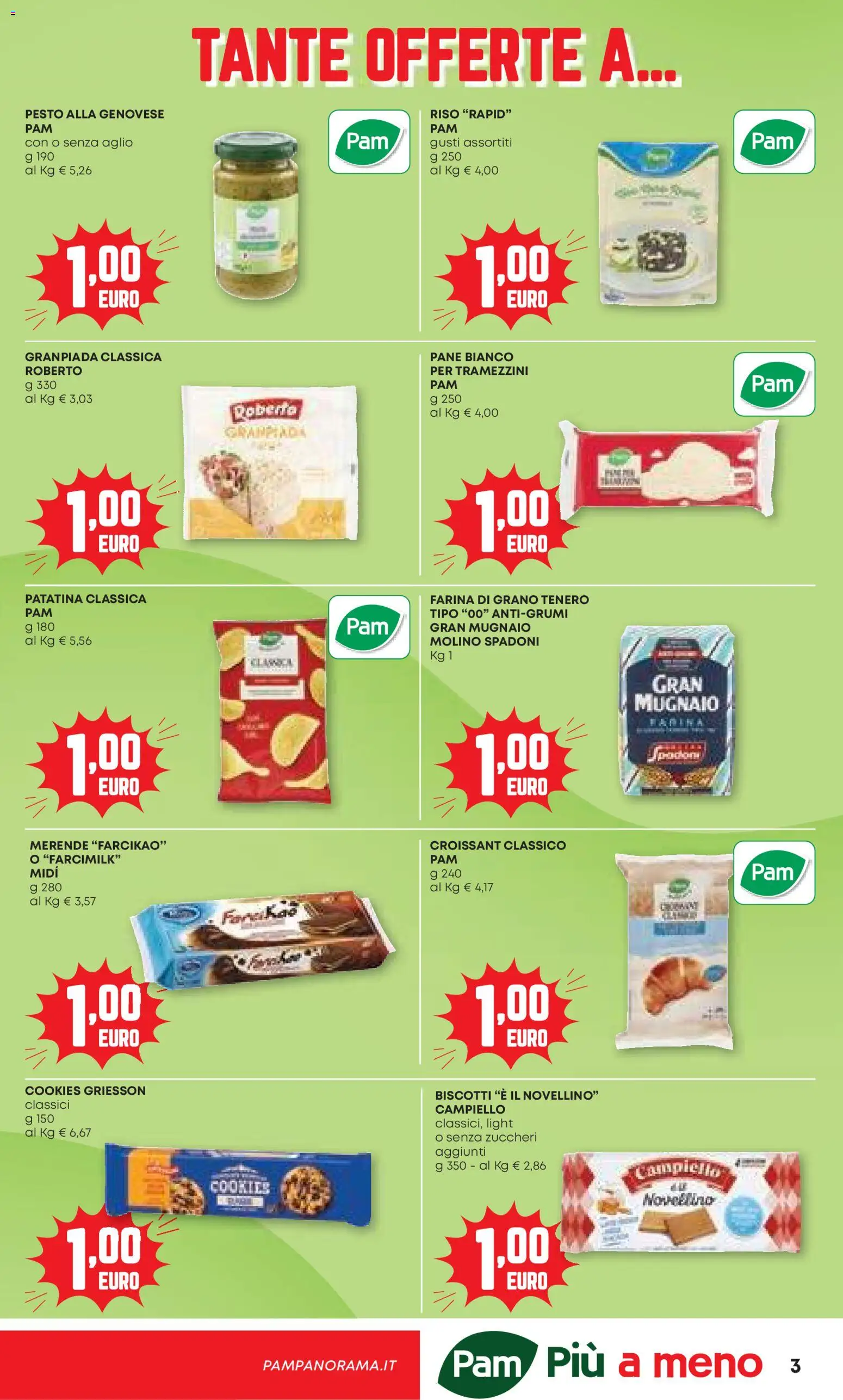Volantino PAM del 06.11.2025 | Pagina: 3 | Prodotti: Pane, Riso, Pesto, Croissant
