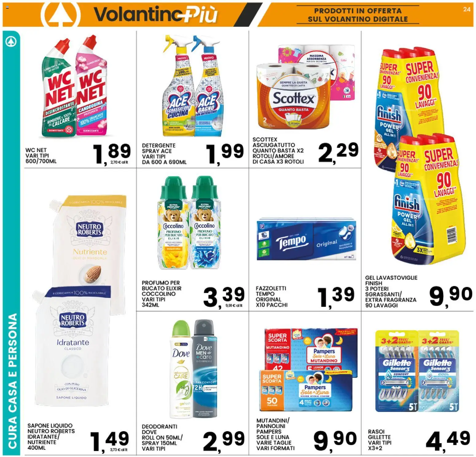 Volantino Interspar del 09.04.2026 | Pagina: 24 | Prodotti: Pannolini, Sapone, WC, Bagno