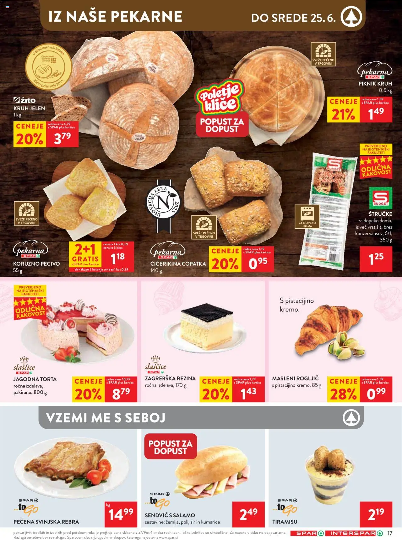 Spar katalog 25/25 │ velja od 18.06.2025 | Stran: 20 | Izdelki: Pekarna, Torta, Kos, Kruh