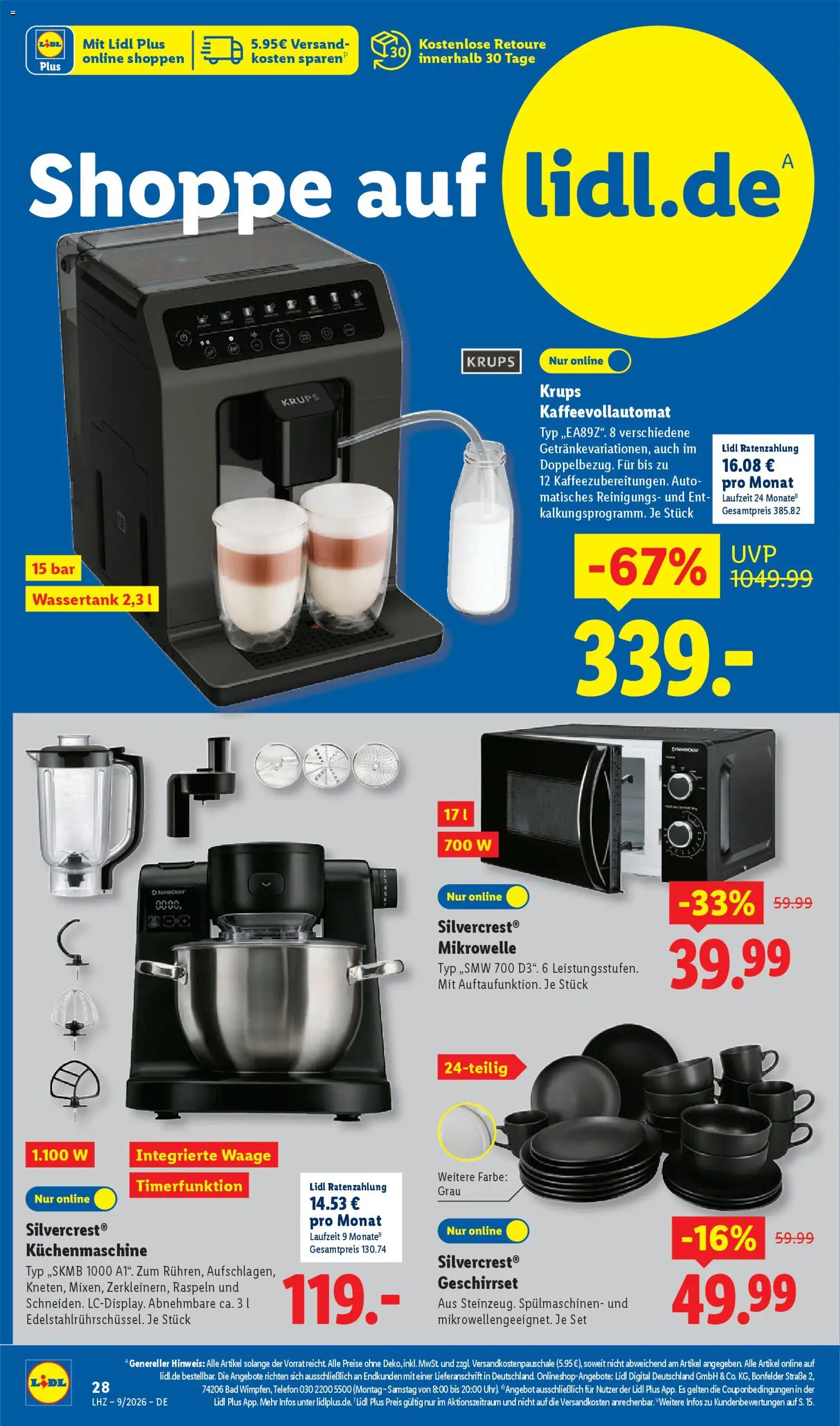 Lidl Prospekt Aarbergen – gültig ab 23.02.2026 | Seite: 6 | Produkte: Mikrowelle, Bad, Kaffeevollautomat, Telefon