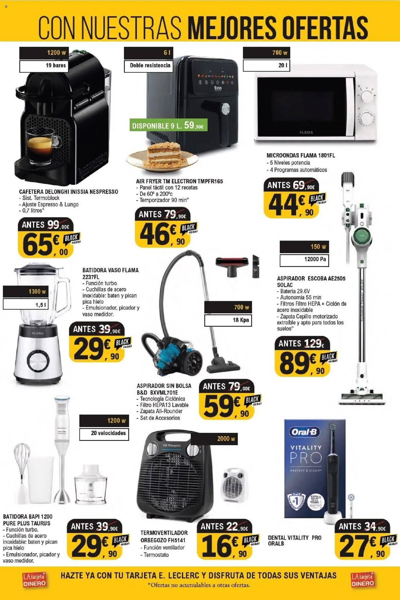 E.Leclerc Black Friday │ válido desde el 19.11.2025 | Página: 37 | Productos: Escoba, Cafetera, Ventilador, Batidora