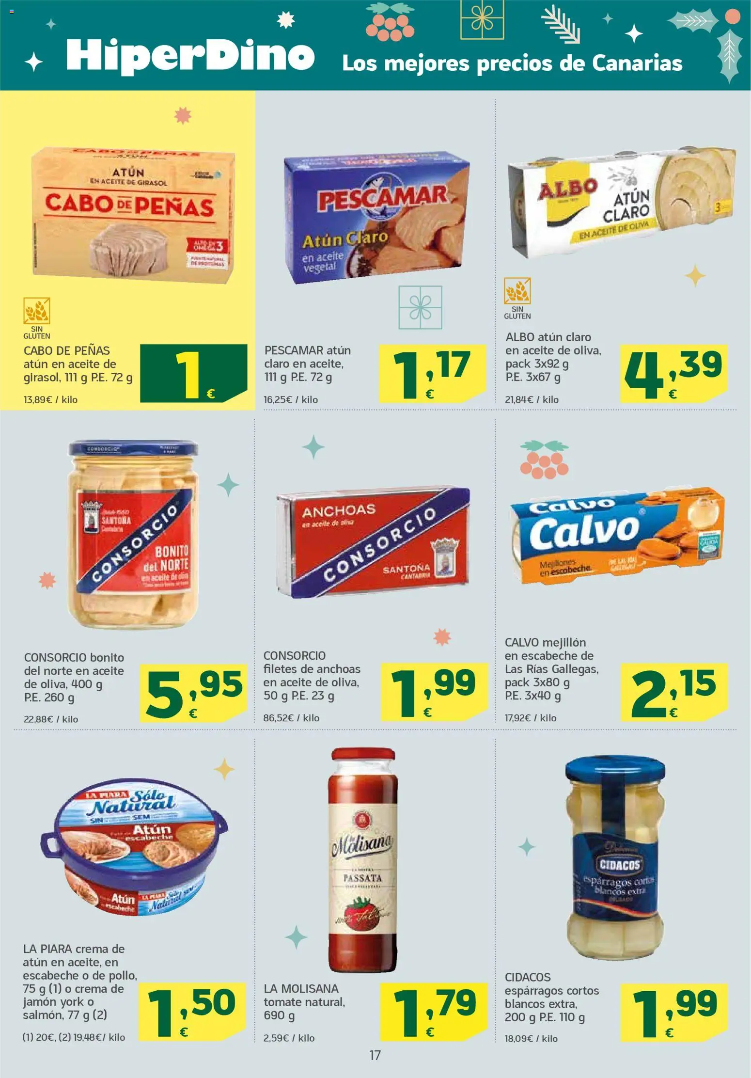HiperDino folleto │ válido desde el 25.11.2025 | Página: 17 | Productos: Jamón, Aceite de oliva, Aceite de girasol, Atún claro