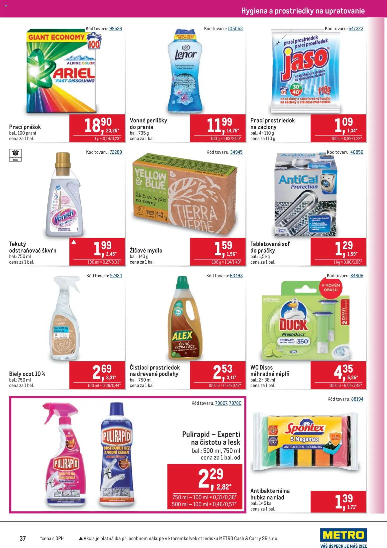 Nové Metro akcie – leták je platný od 25.03.2026 | Strana: 37 | Produkty: Práčky, Záclony, Hubka