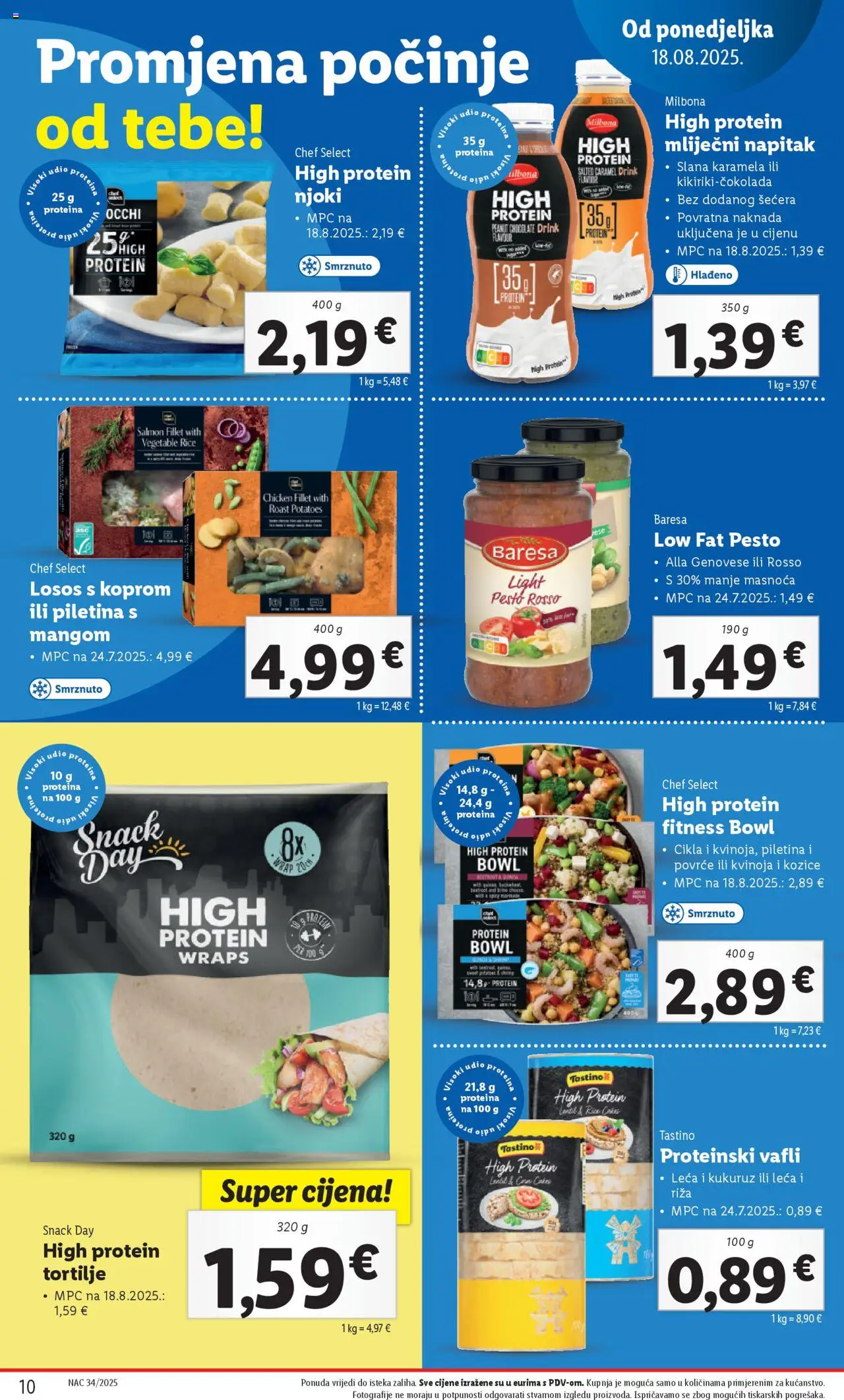Lidl katalog | vrijedi od 18.08.2025 | Stranica: 10 | Proizvodi: Piletina, Riža, Njoki, Tortilje