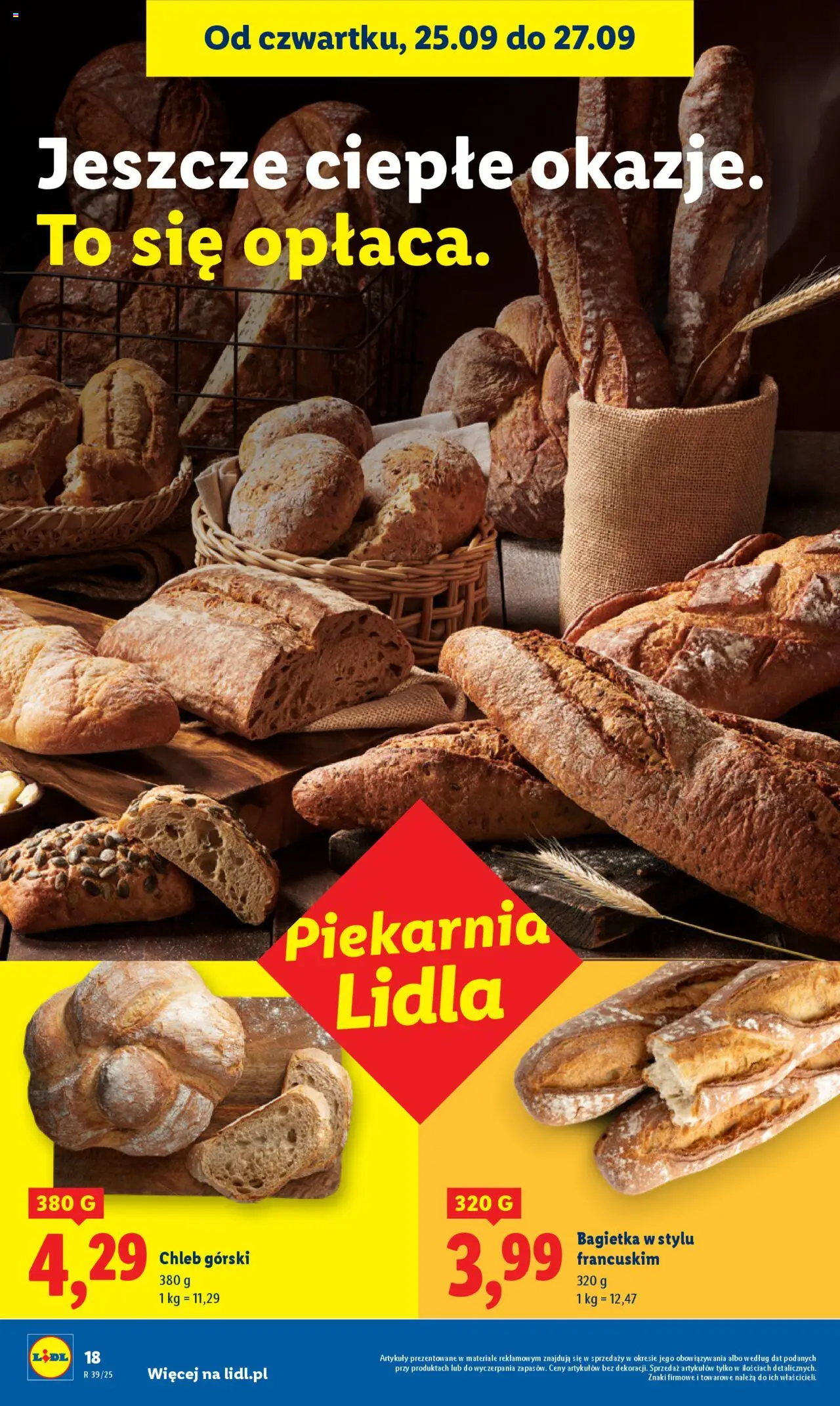 Lidl Gazetka od 25.09.2025 | Strona: 20 | Produkty: Piekarnia, Bagietka, Chleb