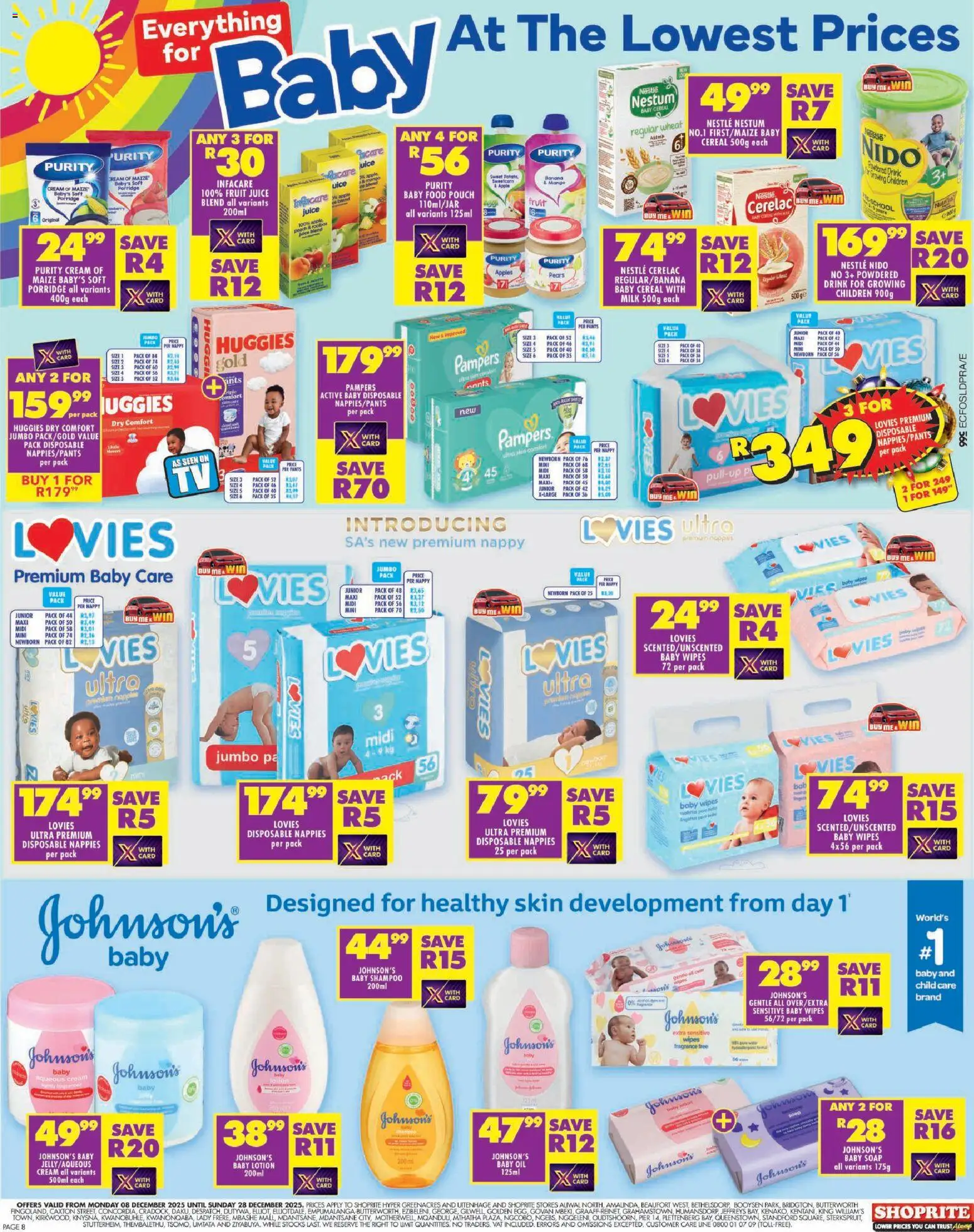 New Shoprite catalogue – valid from 08.12.2025 | Page: 8 | Products: Pants, Juice, Shampoo, Lotion