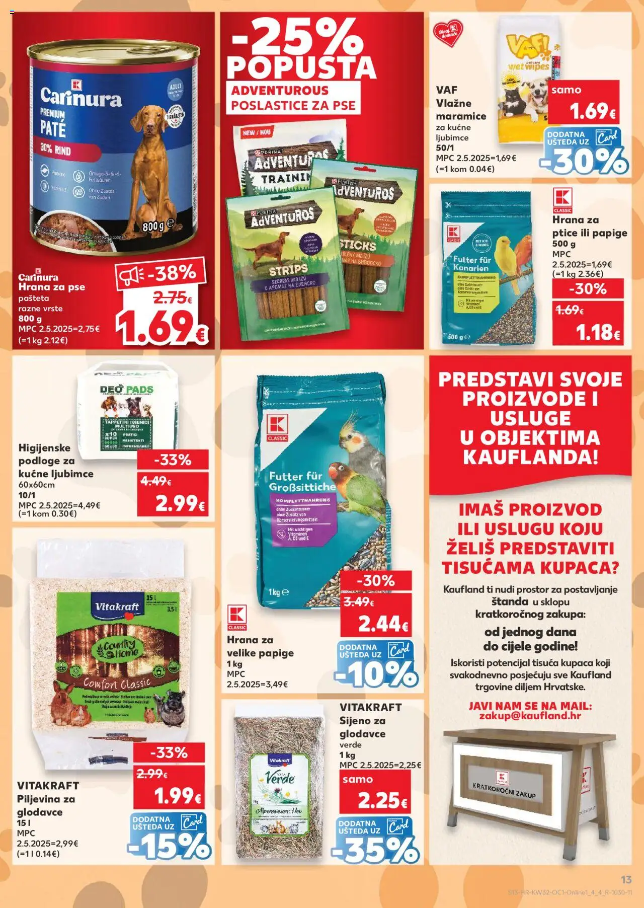 Kaufland katalog | vrijedi od 06.08.2025 | Stranica: 13 | Proizvodi: Vlažne maramice, Hrana za pse, Pašteta