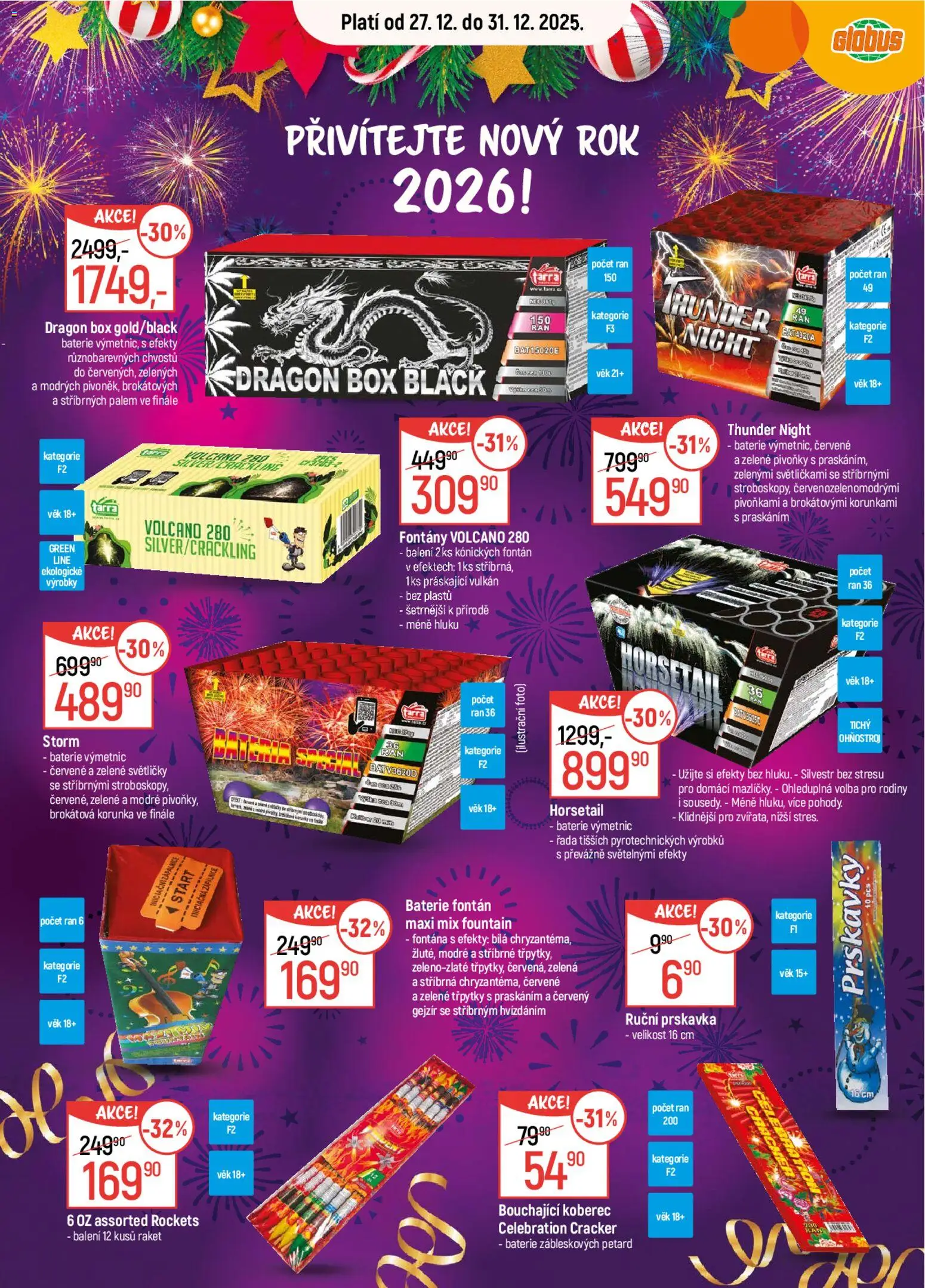 Globus leták od 27.12.2025 | Strana: 16 | Produkty: Prskavky, Globus, Box, Baterie