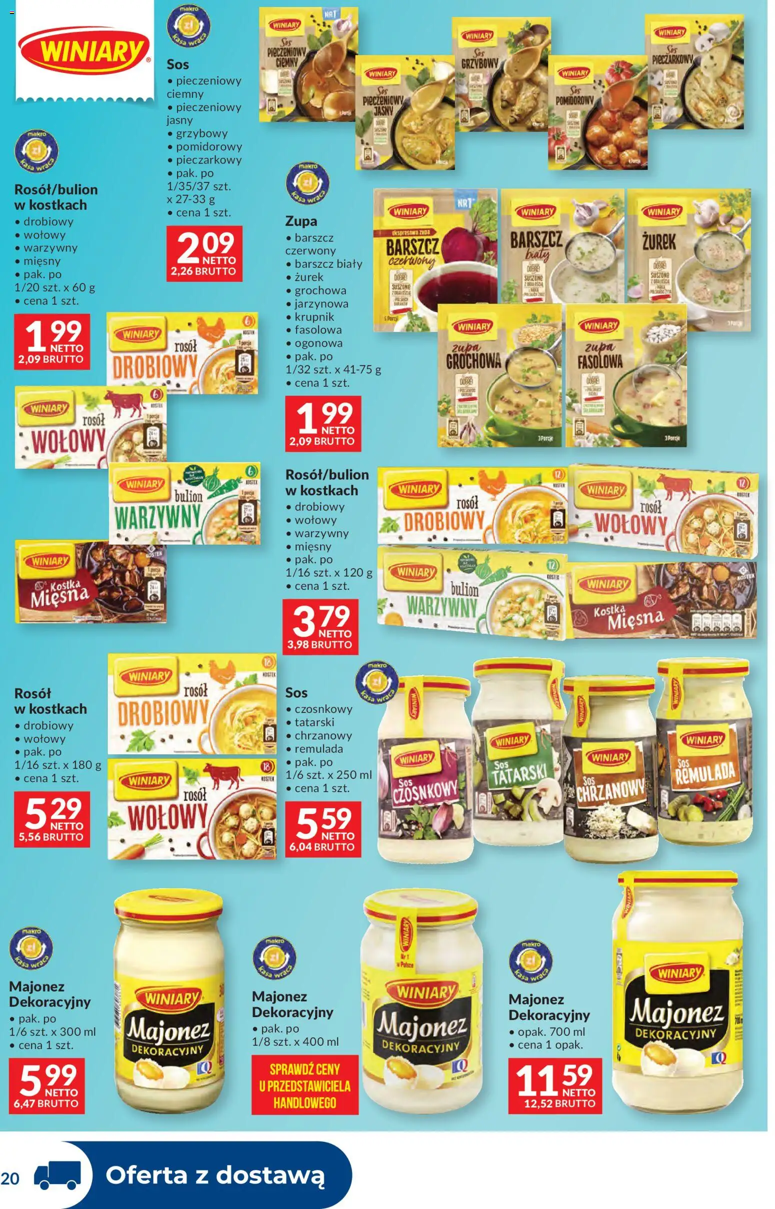 Makro Gazetka - Dystrybucja do sklepów od 03.02.2026 | Strona: 20 | Produkty: Barszcz, Zurek, Majonez winiary, Majonez