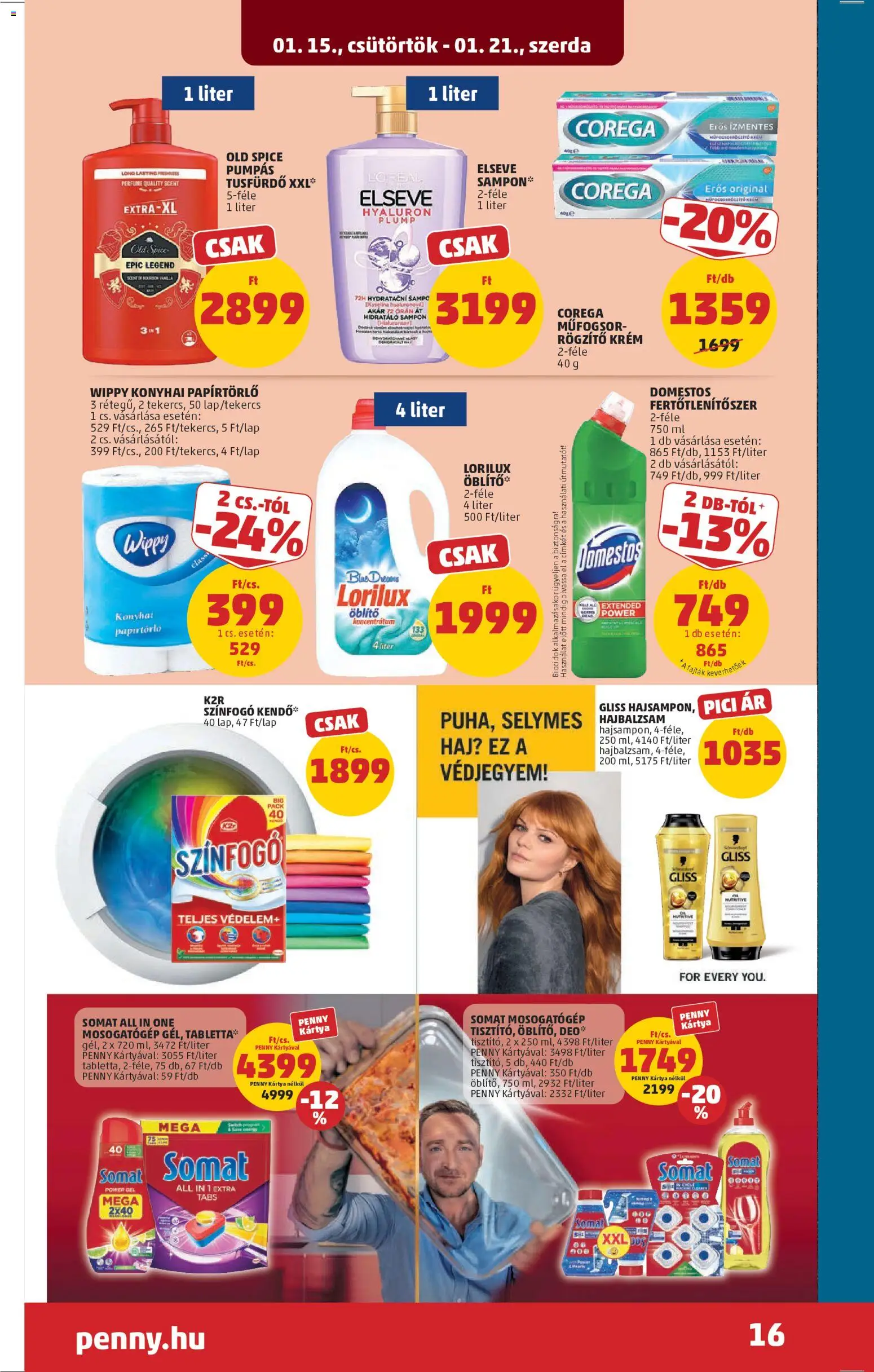 PENNY akciós ujság - amely érvényes a következő dátumtól: 15.01.2026 | Oldal: 20 | Termékek: Old spice, Somat, Öblítő, Sampon