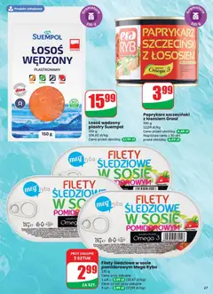 Pogląd oferty "Łosoś wędzony plastry Suempol, Łosoś wędzony plastry, 150 g" - ważna od 29.10.2025 | Strona: 27 | Produkty: Paprykarz, Łosoś wędzony, Paprykarz szczeciński, Łosoś