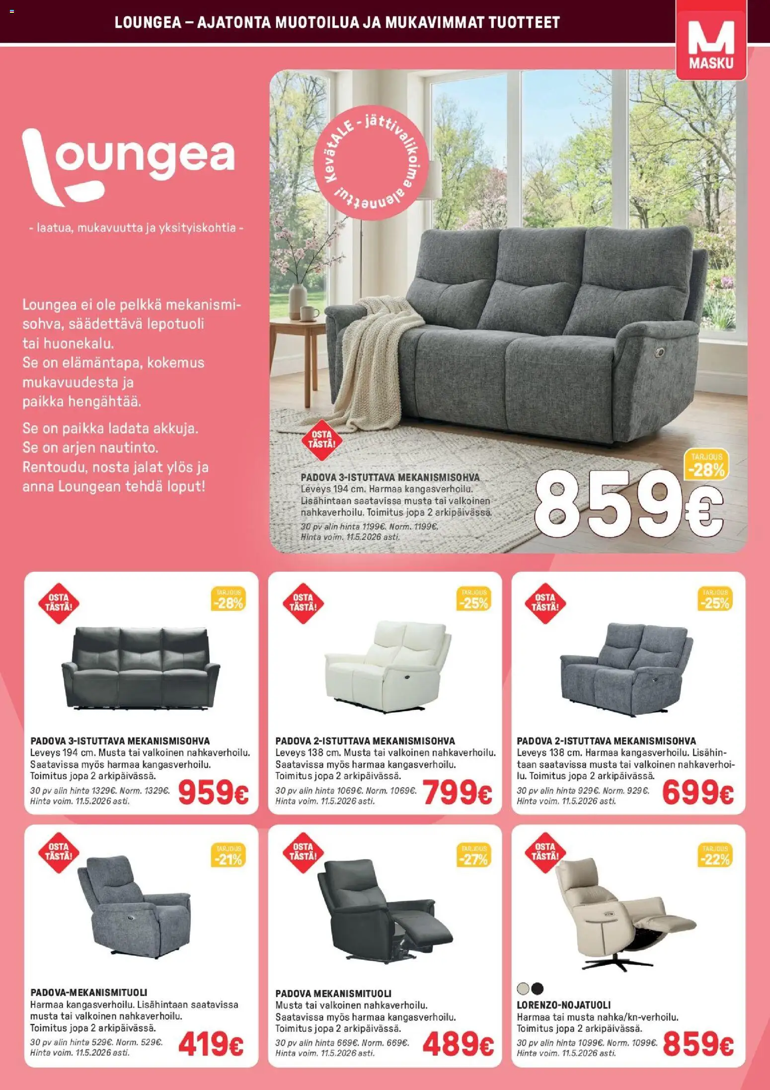 Masku tarjoukset – voimassa 28.04.2026 alkaen | Sivu: 15 | Tuotteet: Lepotuoli