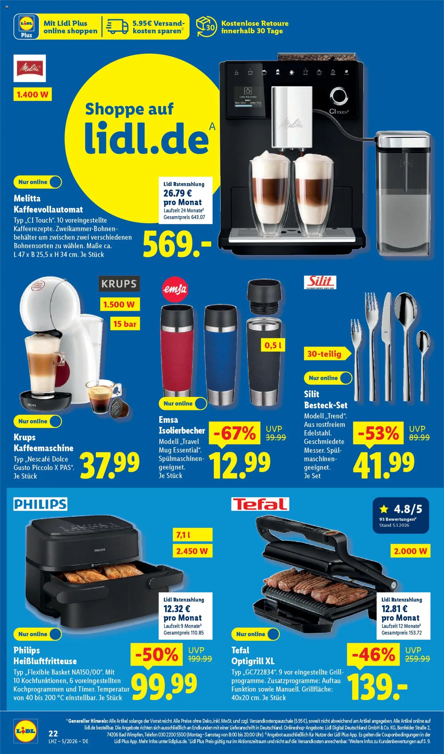 Lidl Prospekt Bernsdorf – gültig ab 26.01.2026 | Seite: 44 | Produkte: Philips, Krups, Grill, Bad