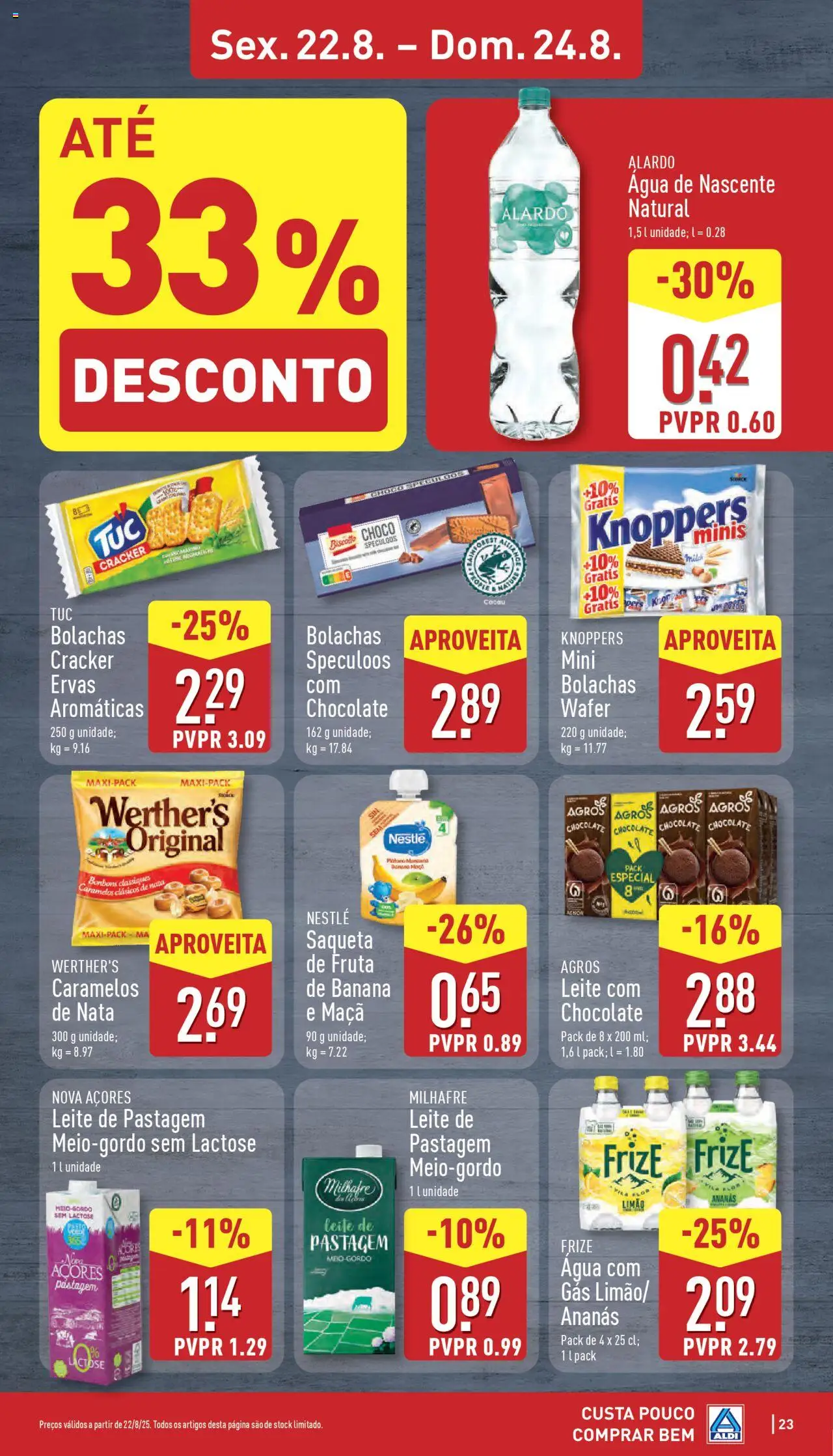 Aldi folheto │ válido de 18.08.2025 | Página: 23 | Produtos: Banana, Bolachas, Nestlé, Chocolate