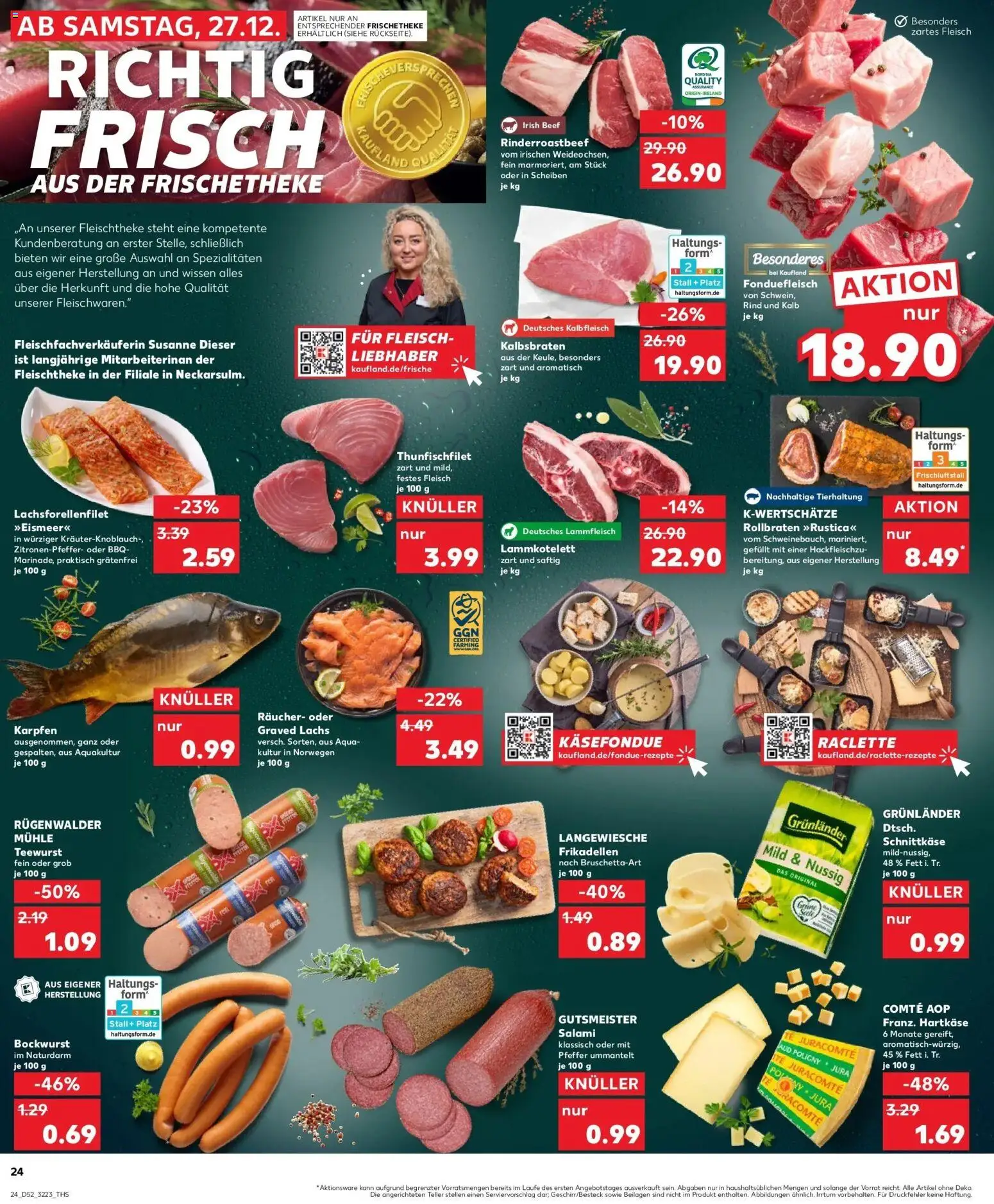 Kaufland prospekt Wesel	 – gültig ab 28.12.2025 | Seite: 24 | Produkte: Bockwurst, Pfeffer, Raclette, Fondue