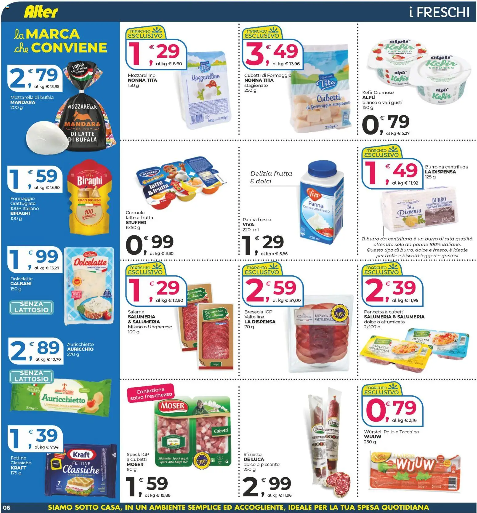 Volantino Alter Discount del 17.12.2025 | Pagina: 6 | Prodotti: Salame, Bresaola, Mozzarella, Wurstel